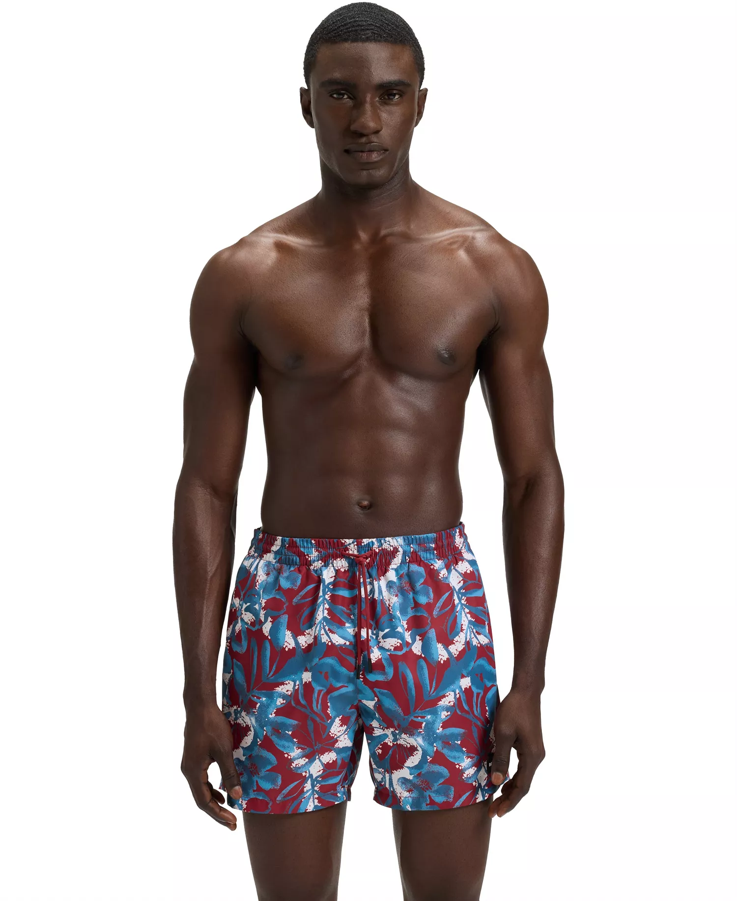 Men's Seasonal Print Fully Lined Swim Shorts - Medium Red - 2XL