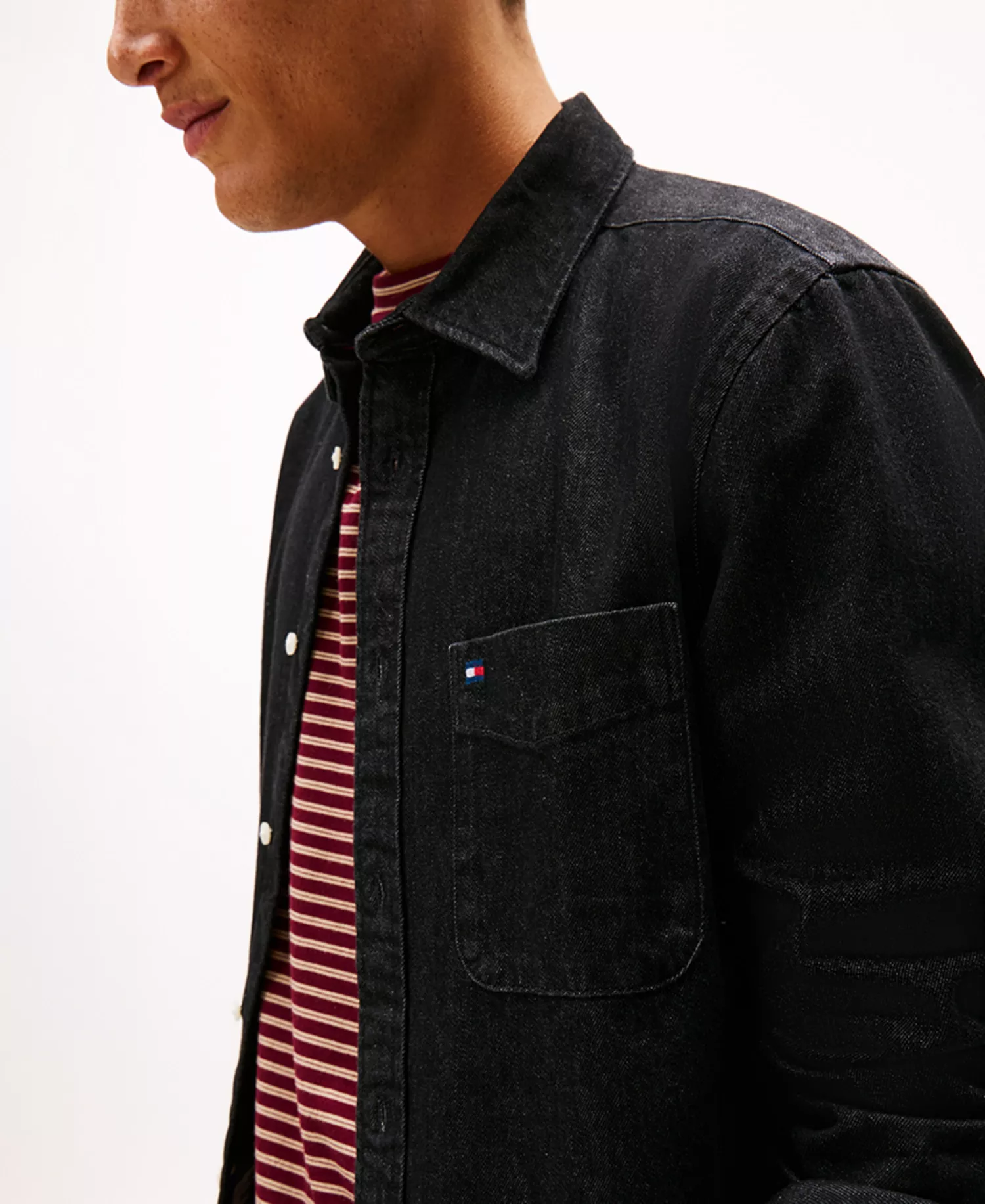 Men's Denim Long-Sleeve Shirt - Black Denim - L