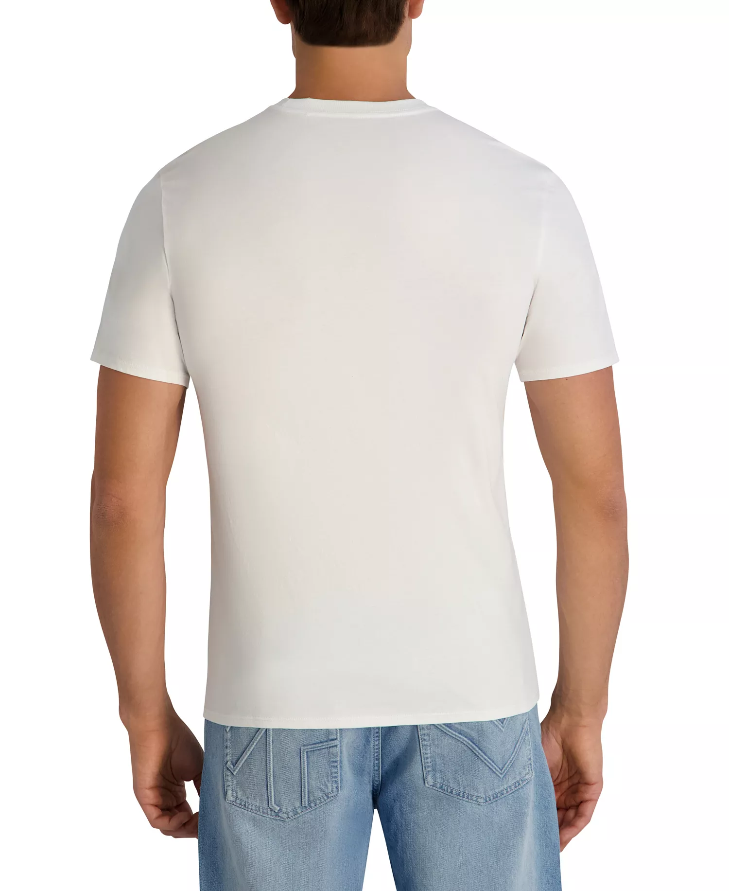Men's Regular-Fit Round Neck T-Shirt - White - 2XL