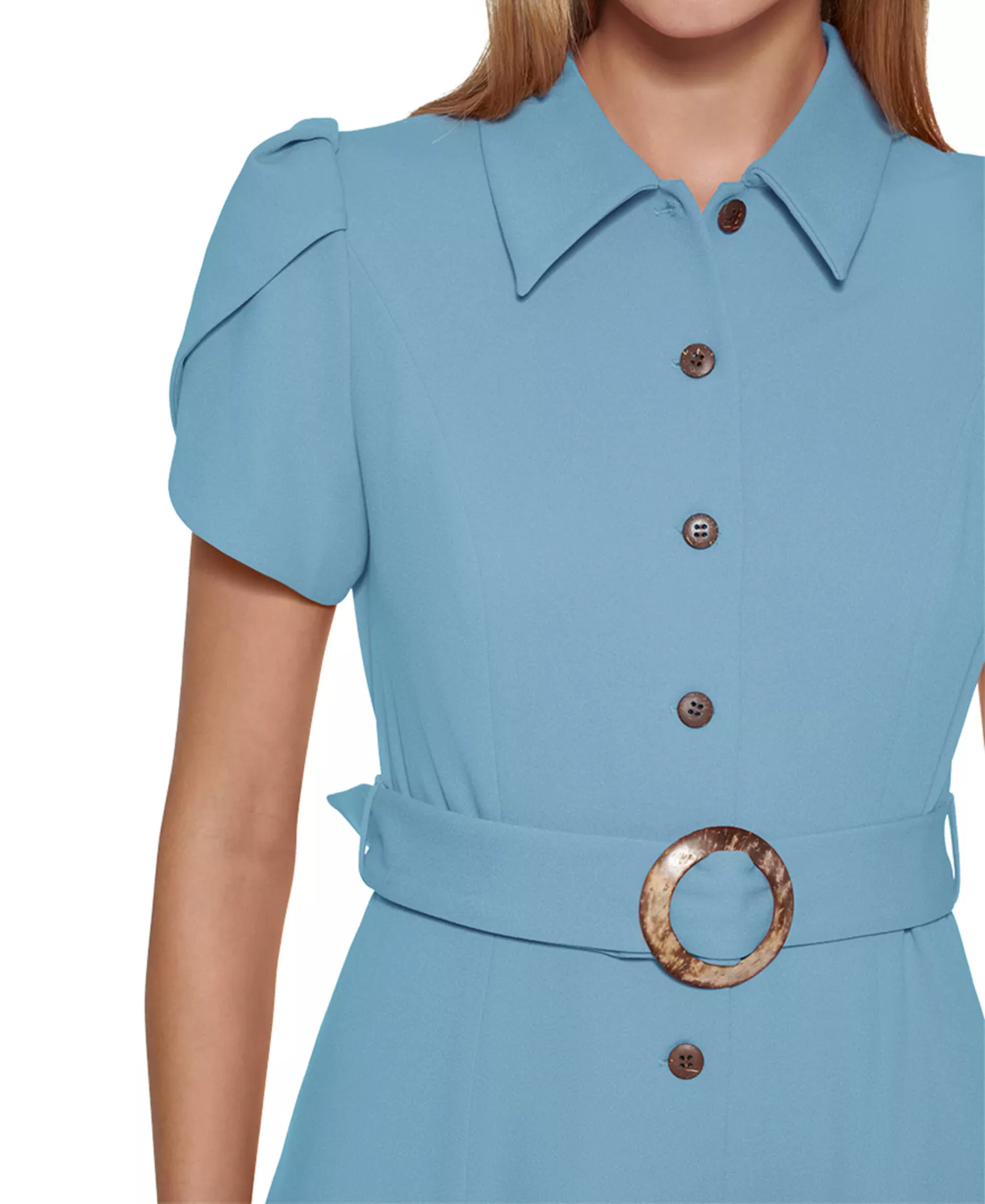 Women's Tulip-Sleeve Midi Shirtdress - Bayou - 0P