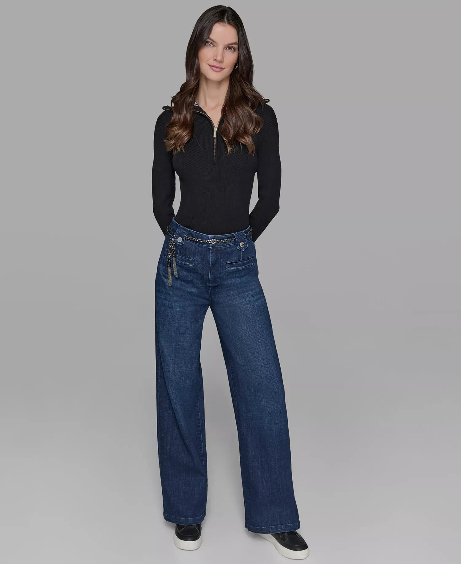 Women's Denim Wide-Leg Jeans - Dark Rinse - 14
