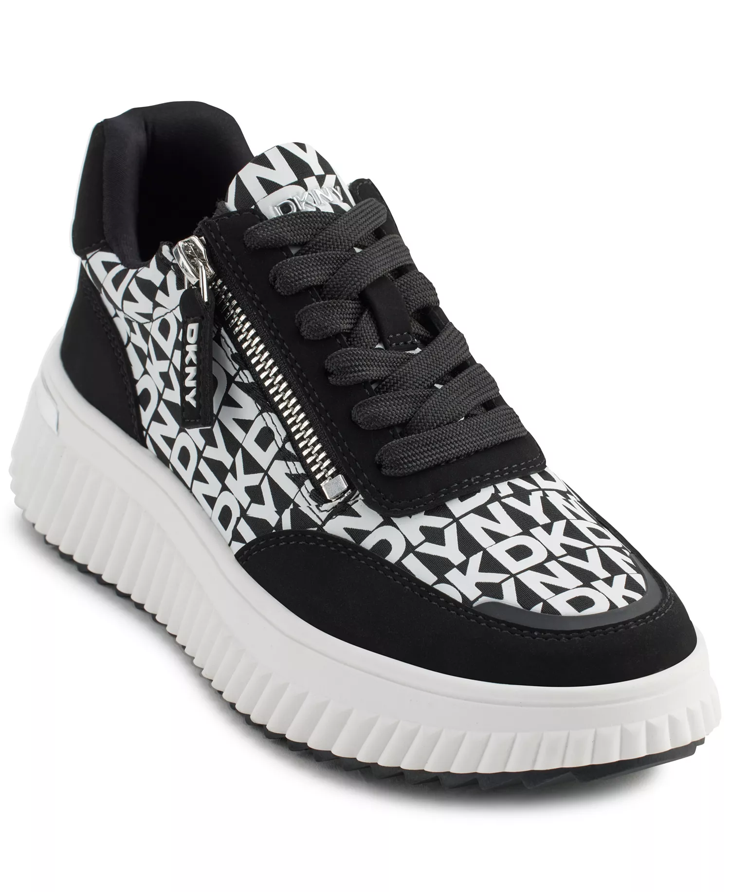 Women's Lissa Logo Platform Sneakers - Black and White - 10M