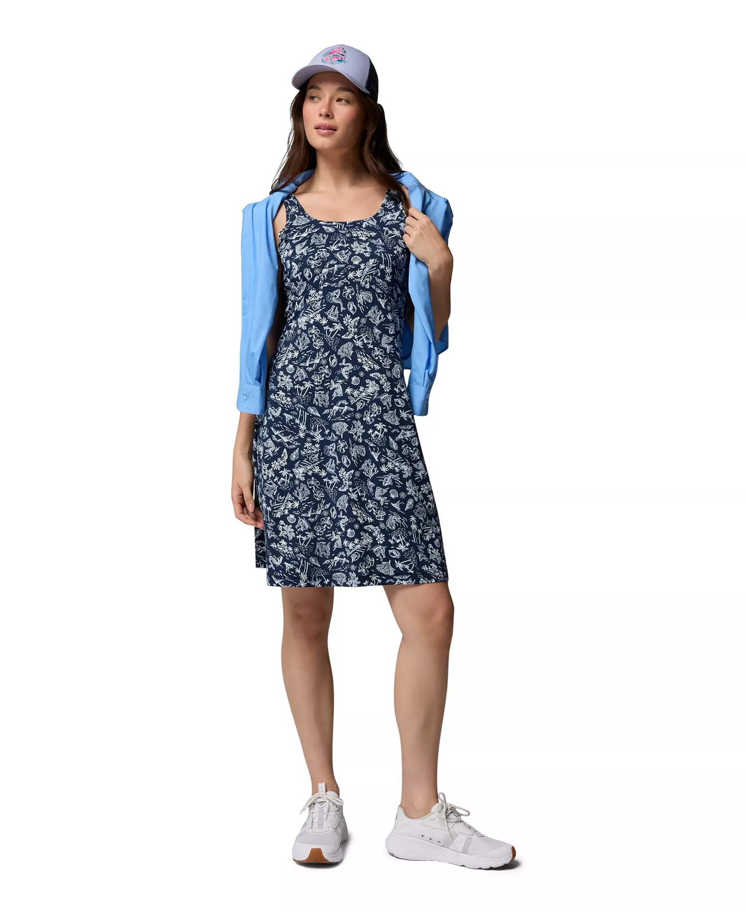 Women's PFG Freezer III Dress - Collegiate Navy Konakai Tonal - L