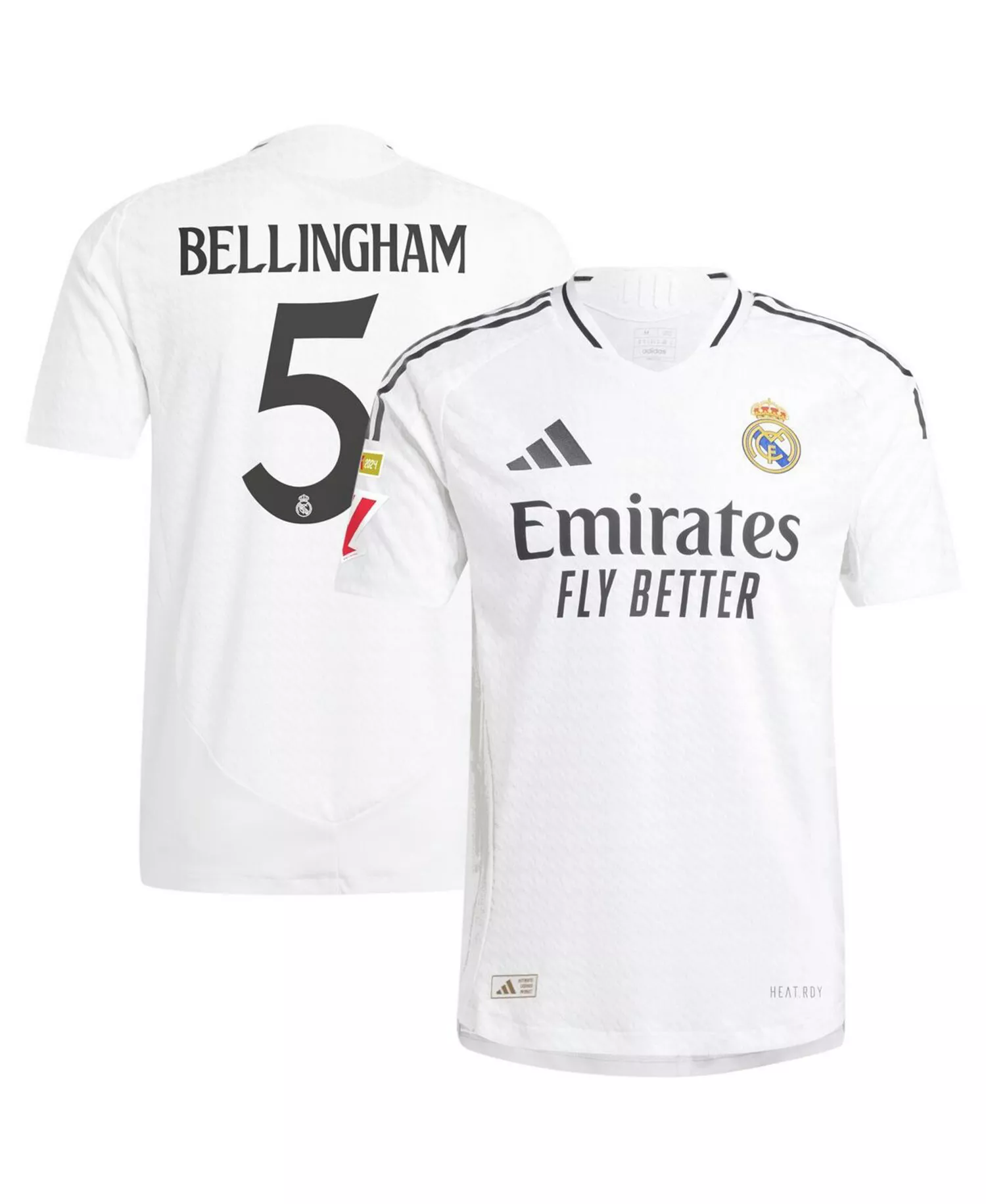 Men's Jude Bellingham White Real Madrid 2024/25 Home Authentic Player Jersey - White - 2XL
