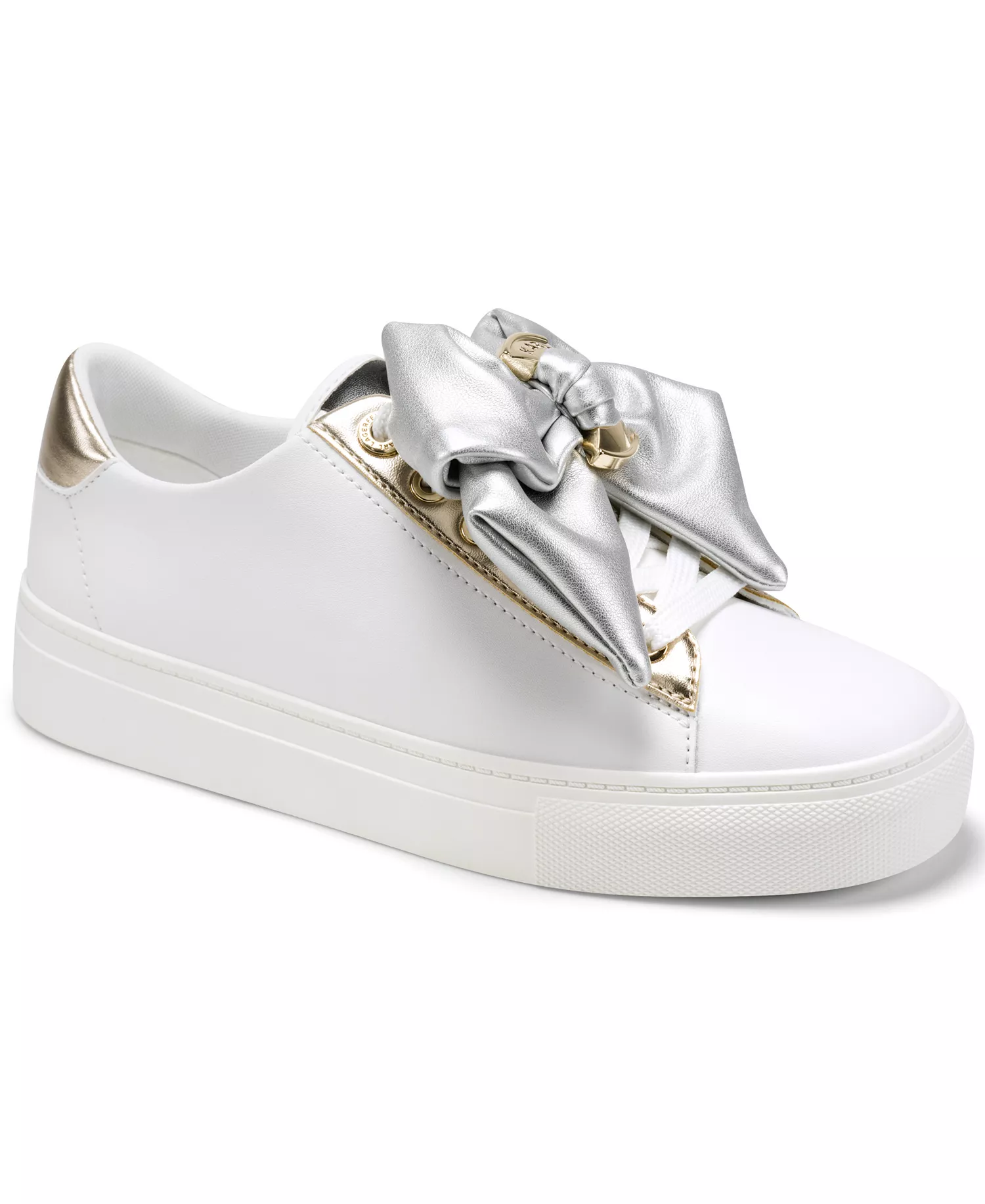 Women's Claudette Bow Lace-Up Sneakers - Bright White/Silver - 10