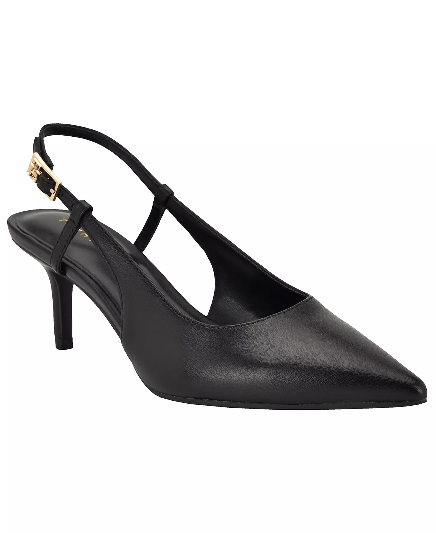 Women's Cerizza Pointed Toe Slingback Pumps - Black Leather - 10M