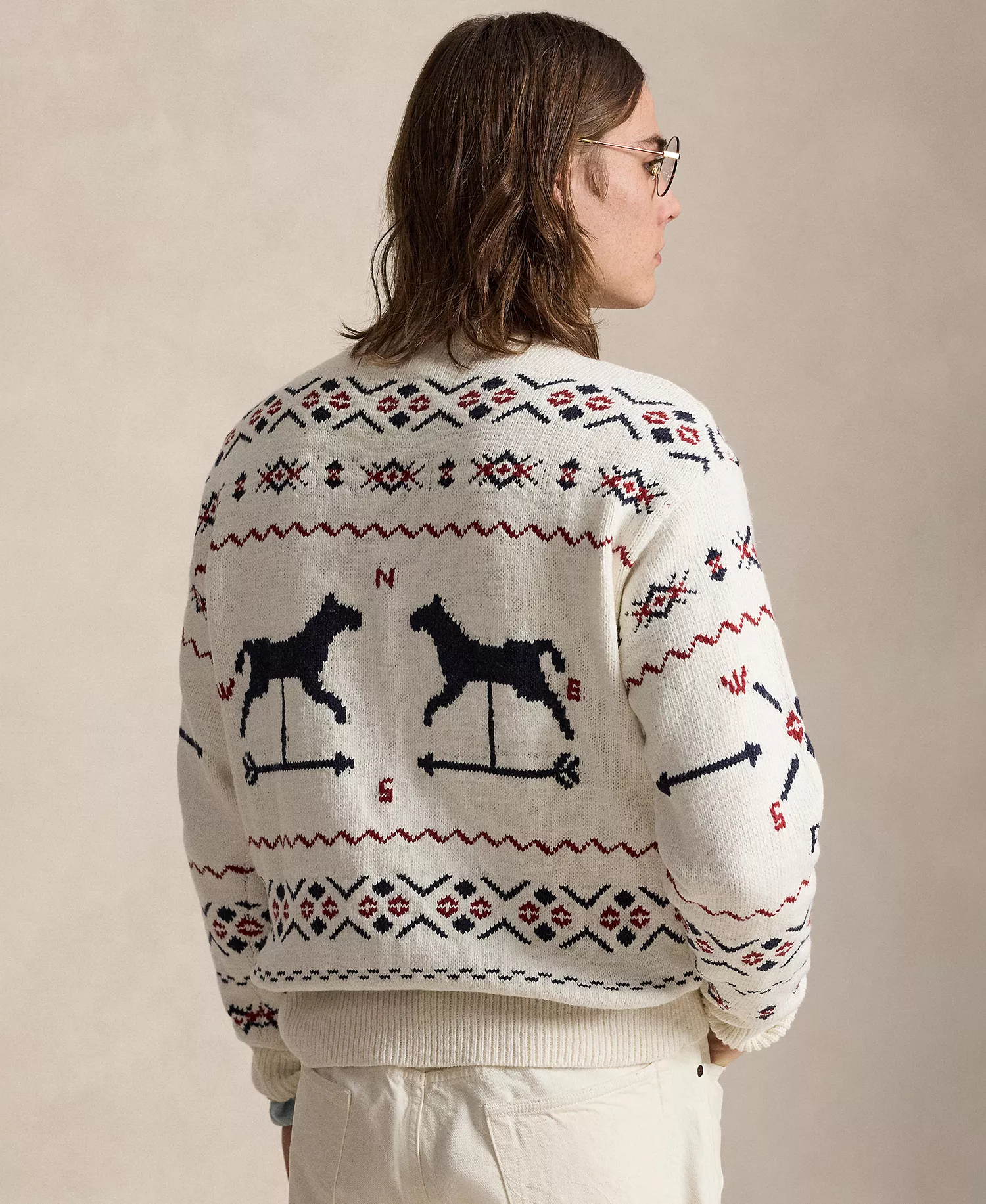 Men's Weathervane Crewneck Sweater - Cream Combo - 2XL