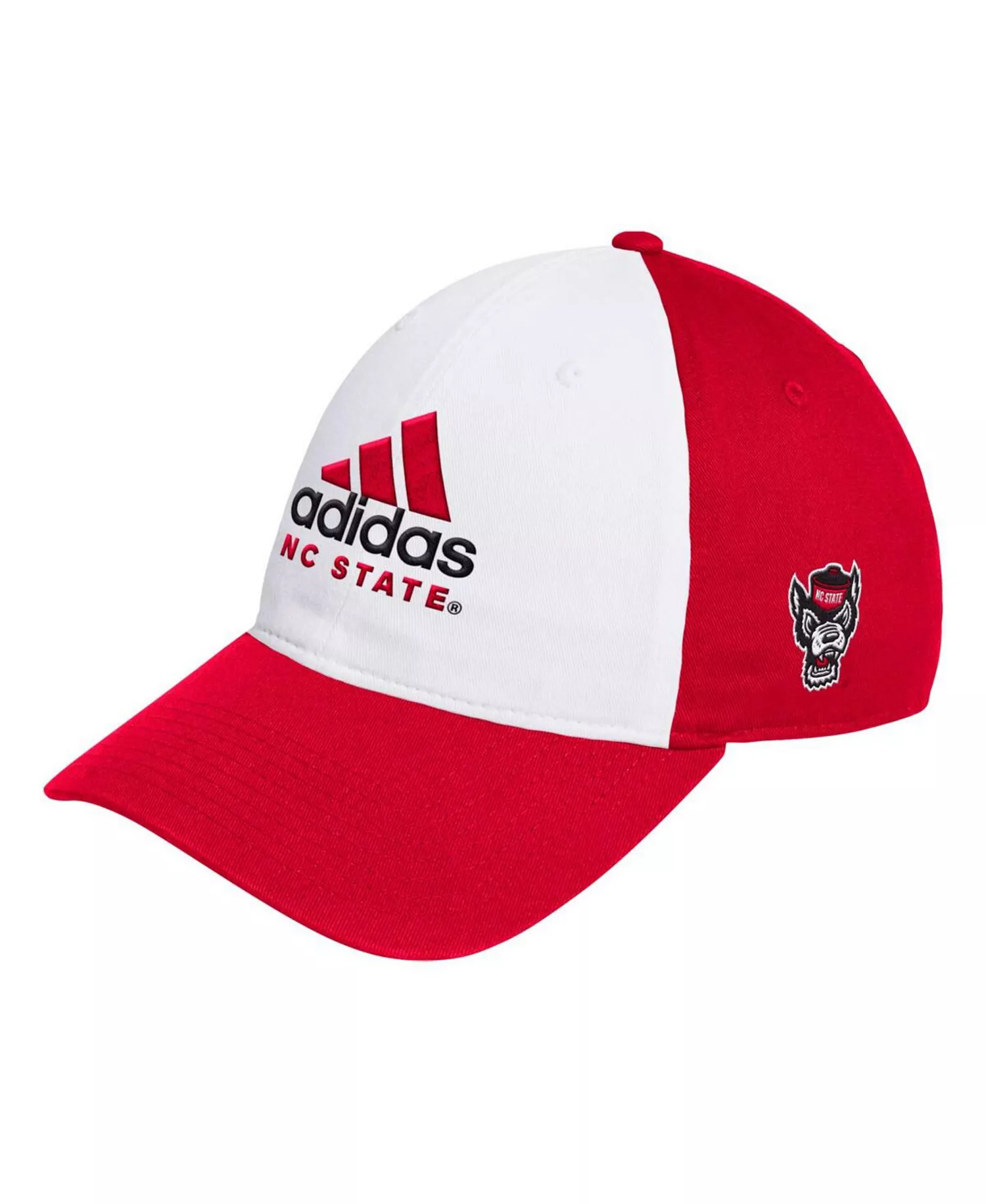 Men's White/Red NC State Wolfpack Slouch Adjustable Hat - White, Red - ONE SIZE