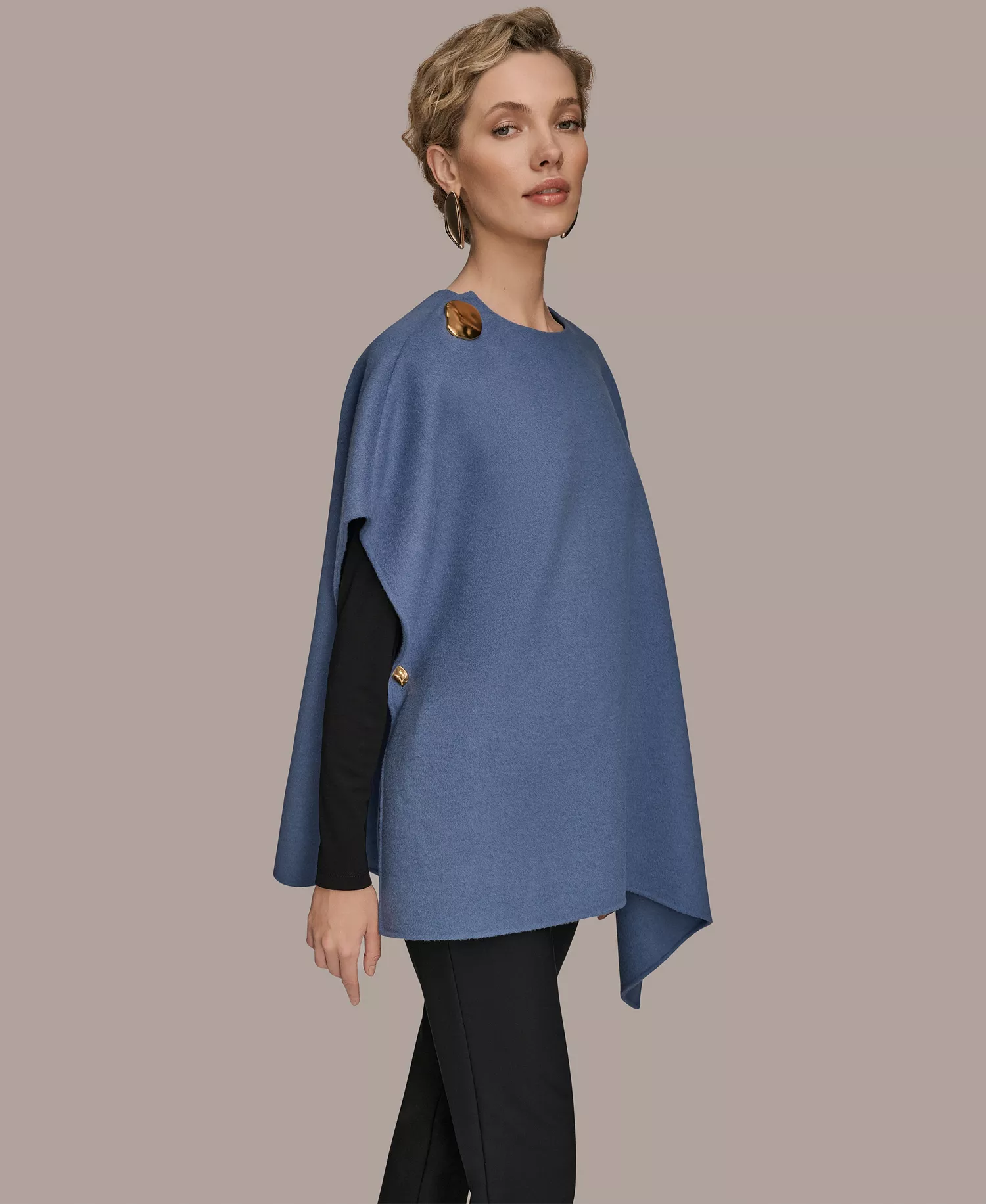 Women's Wool Blend Pull-On Cape Jacket - Tempest - L/XL