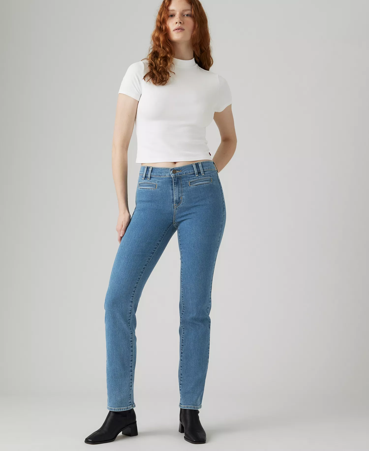 Women's 314 Shaping Tailored Straight Stretch Jeans - Blue - 24