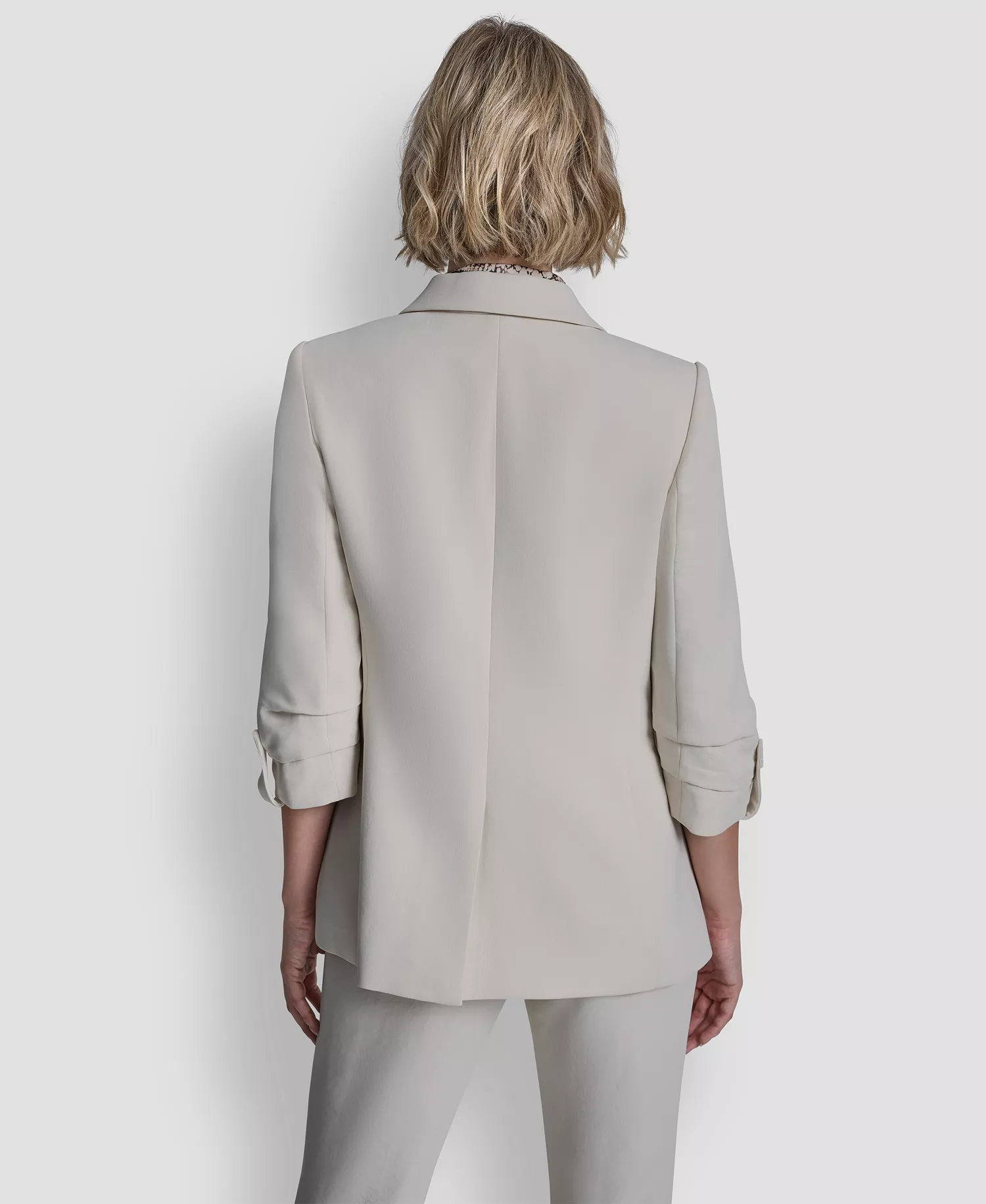 Women's Notch Collar One-Button Blazer - Ecru - 10