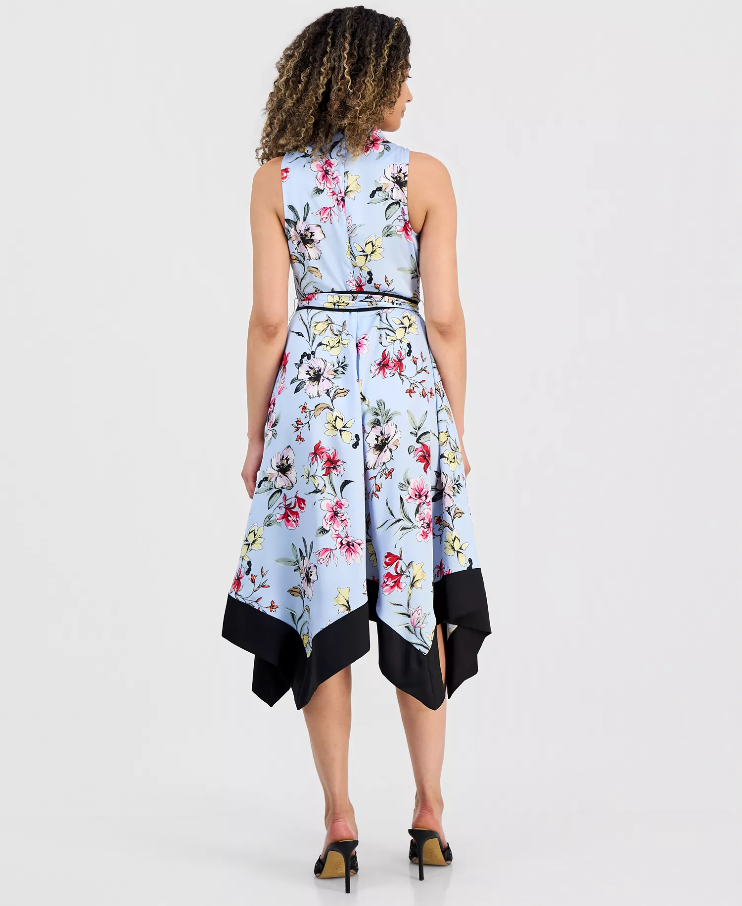 Petite Asymmetrical Cowlneck Dress, Macy's Exclusive - Dara Blooms - P/L