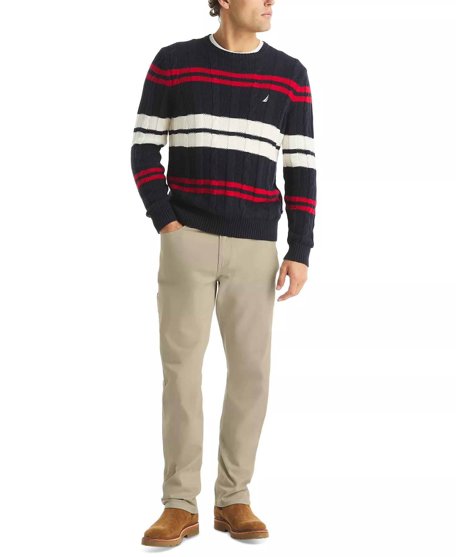 Men's Straight-Fit Vintage Stretch 5 Pocket Denim Pant - Coastal Brown - 30x30