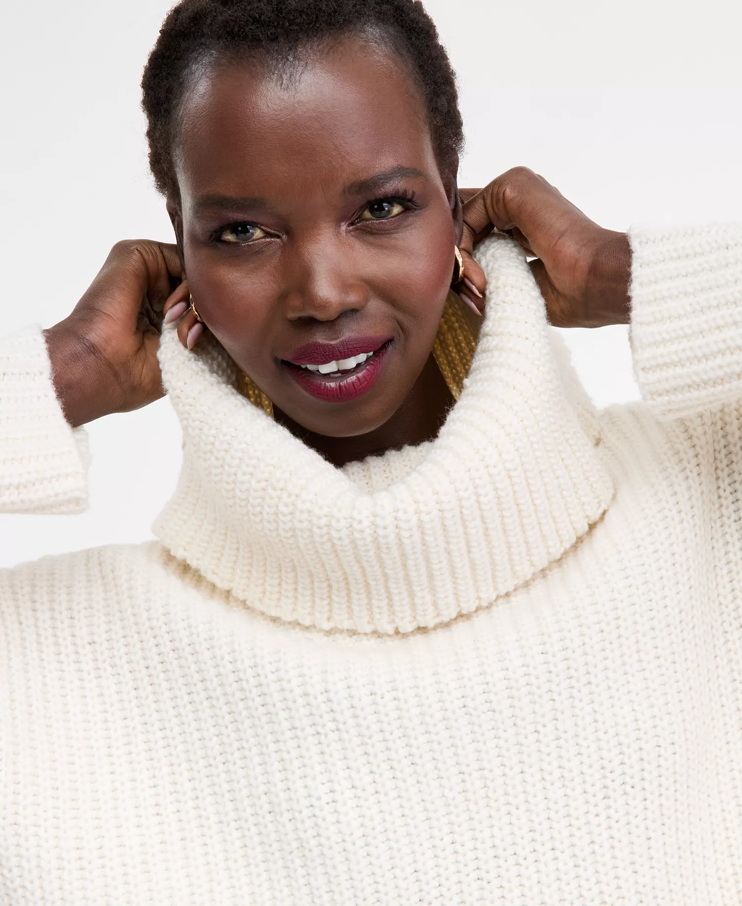 Women's Chunky Turtleneck Sweater, Macy's Exclusive - Vintage Cream - XL