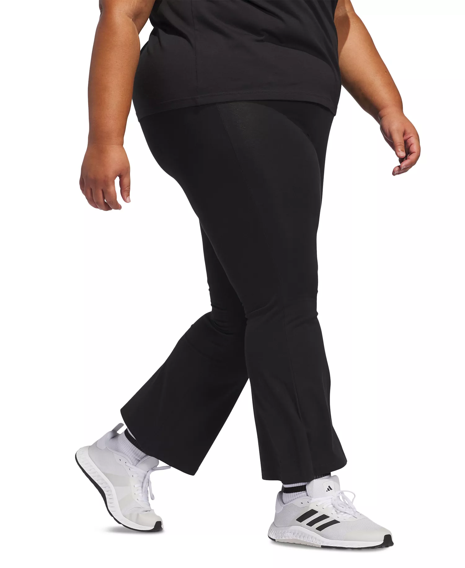 Plus Size Small Logo Flare Pants - Black - 1X