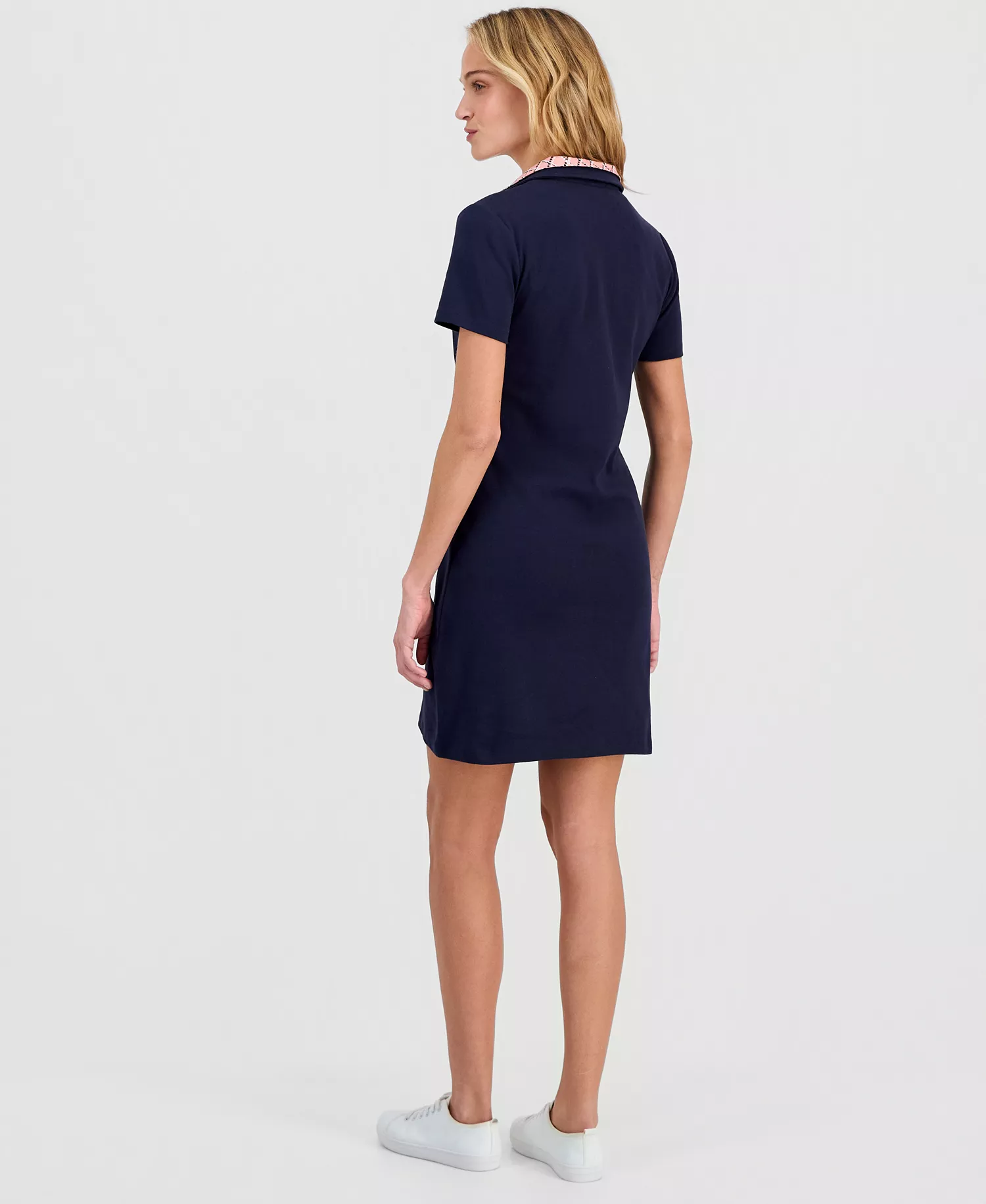 Nautica Women's Cotton Double-Collar Polo Dress  - Night Sky - L