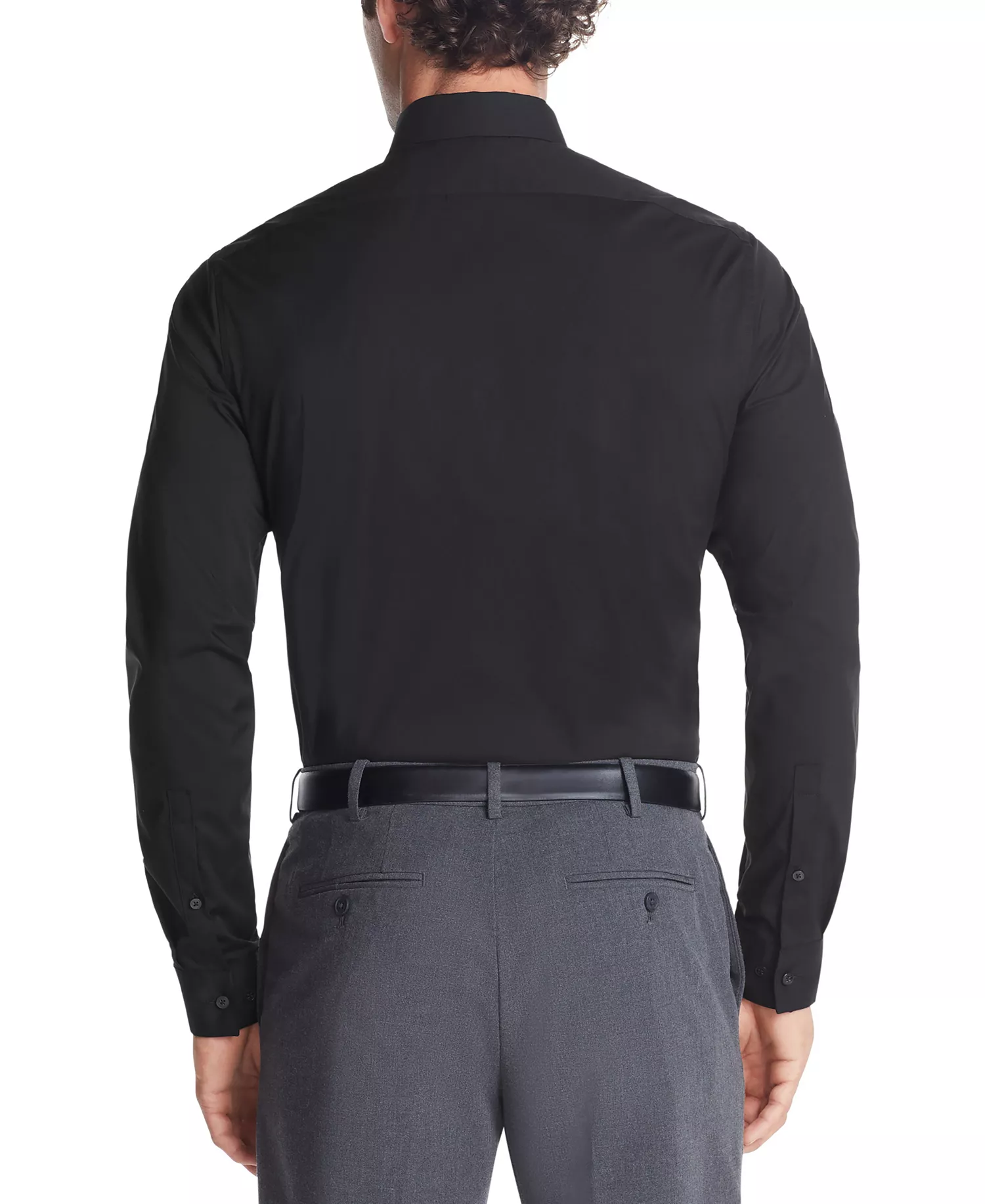 Men's Slim-Fit Stretch Dress Shirt, Online Exclusive Created for Macy's - Black - 14 32/33