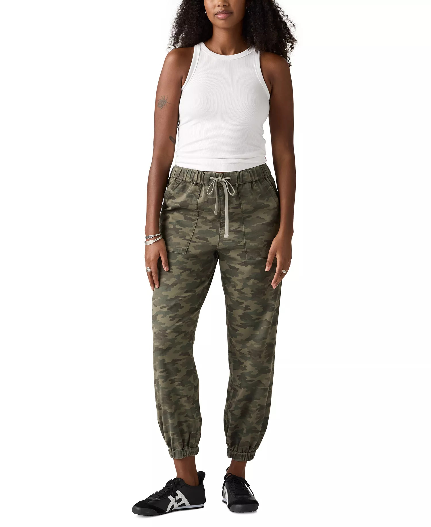 Women's Mid-Rise Essential Joggers - Army Green Emily Camo - L