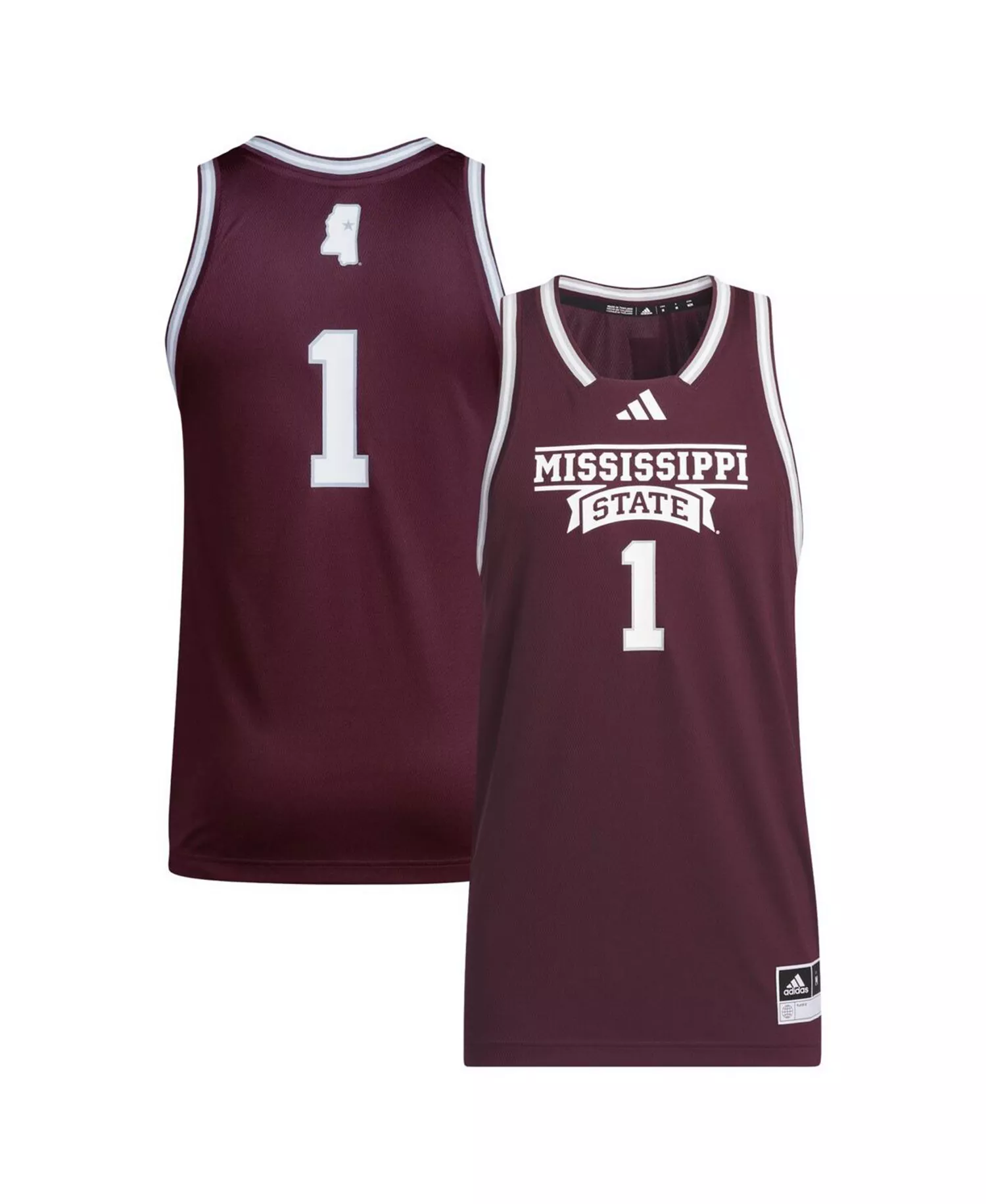 Men's #1 Maroon Mississippi State Bulldogs Swingman Jersey - Maroon - 2XL