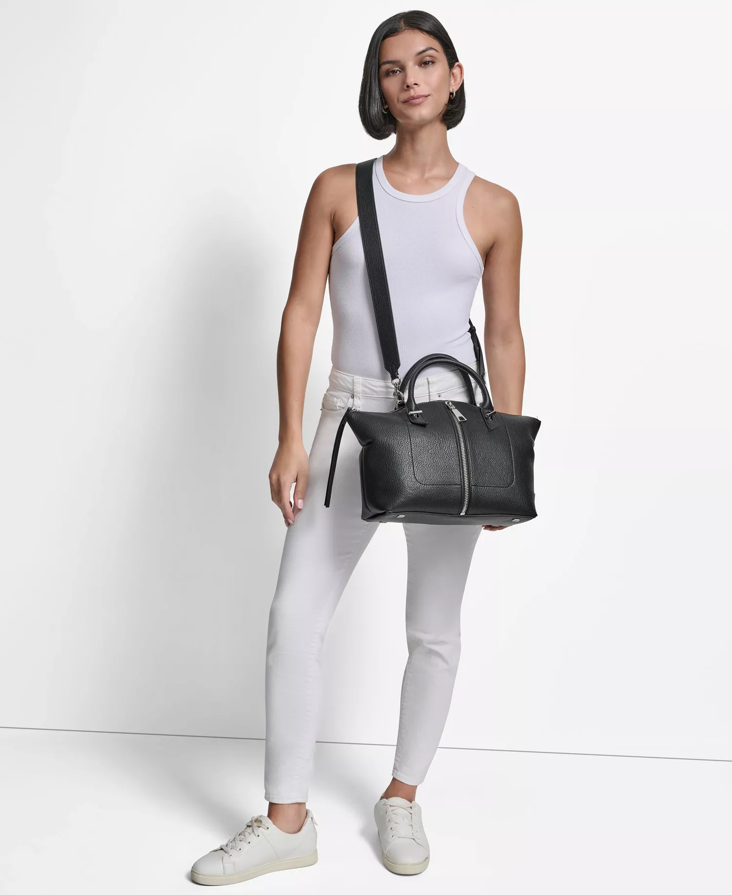 Women's Zinna Small Satchel Bag - Black/Silver - ONE SIZE