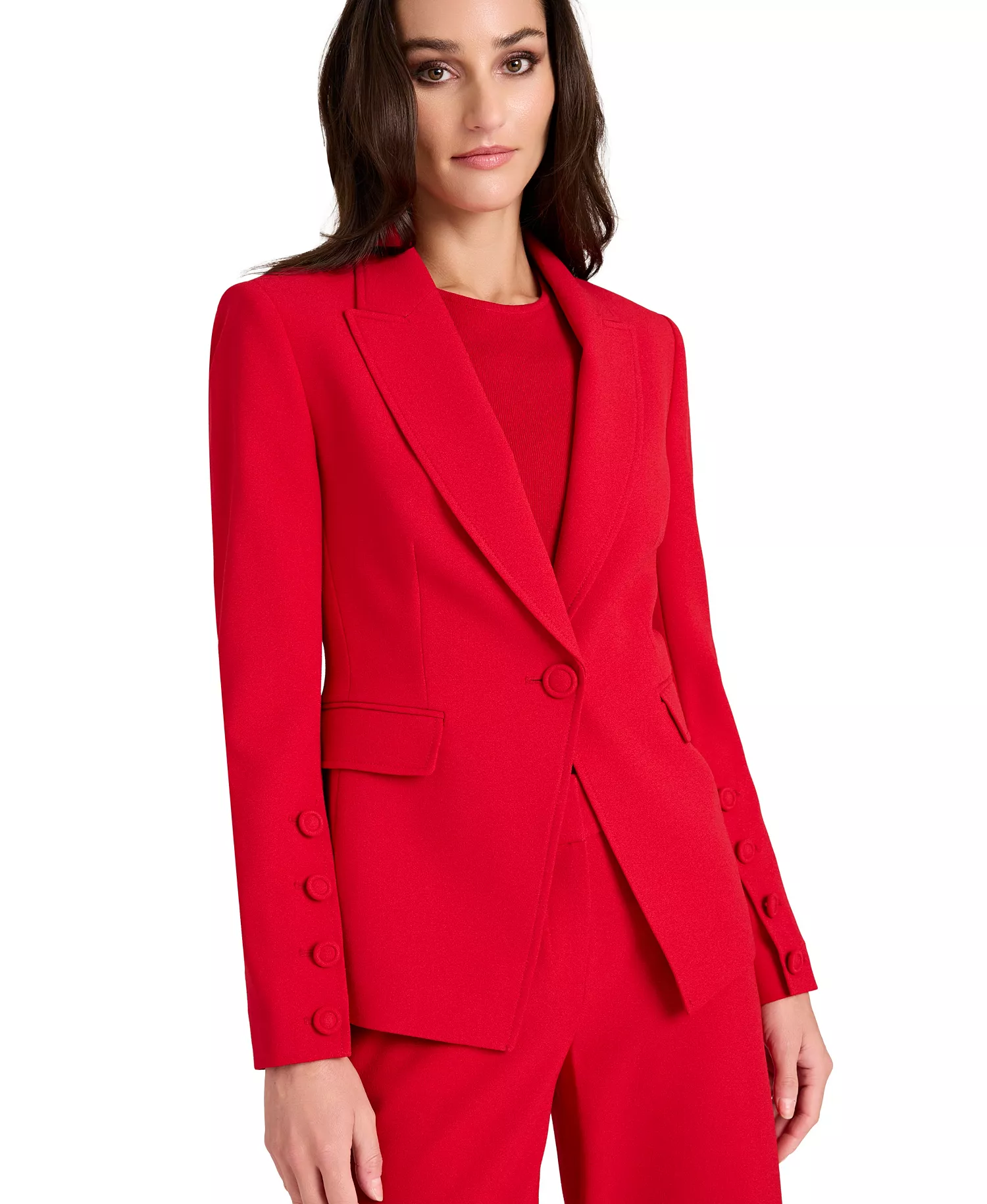 Petite Cutaway-Hem Blazer - Lipstick - 10P