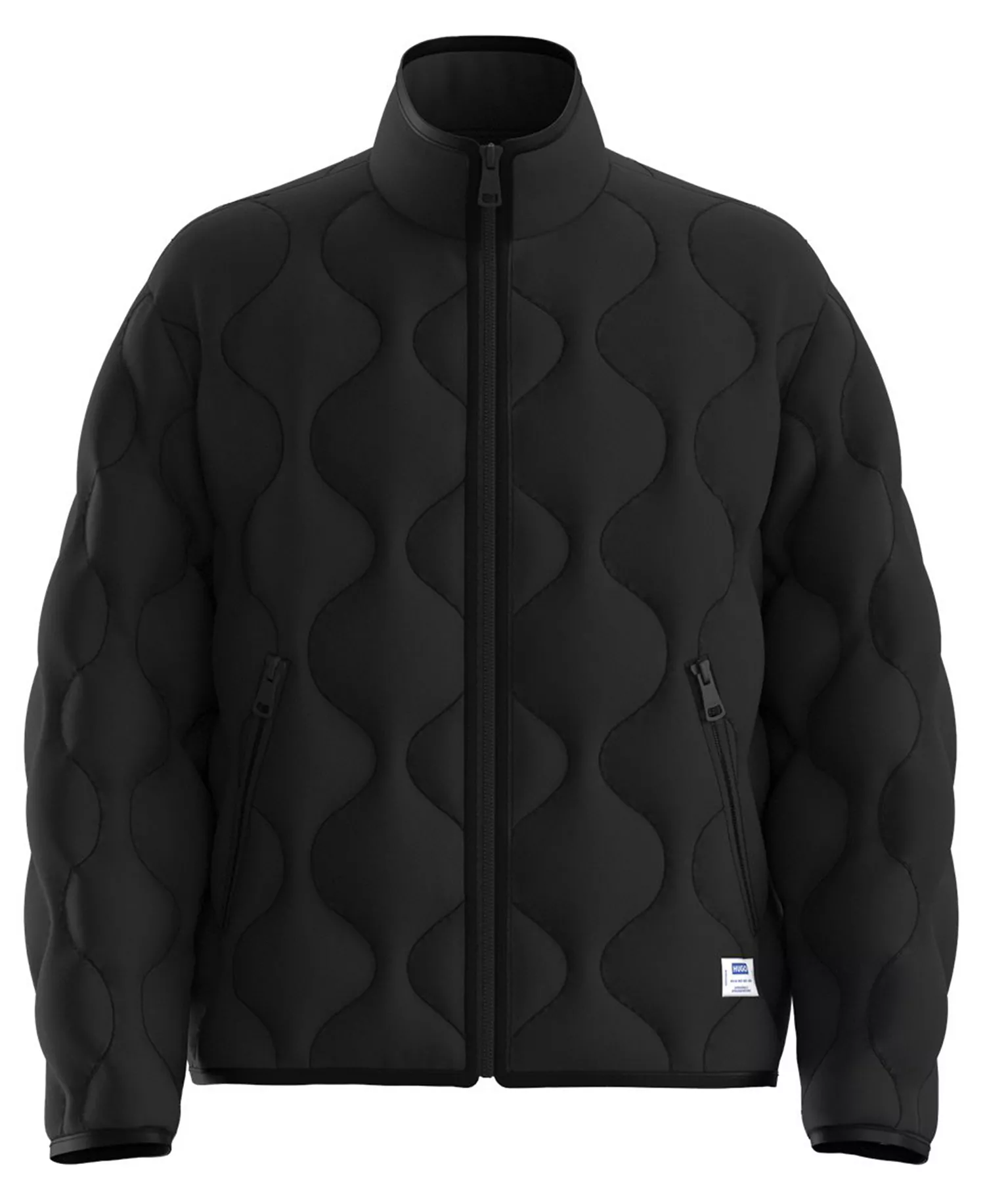 Men's Quilted Long-Sleeve Jacket - Black - L