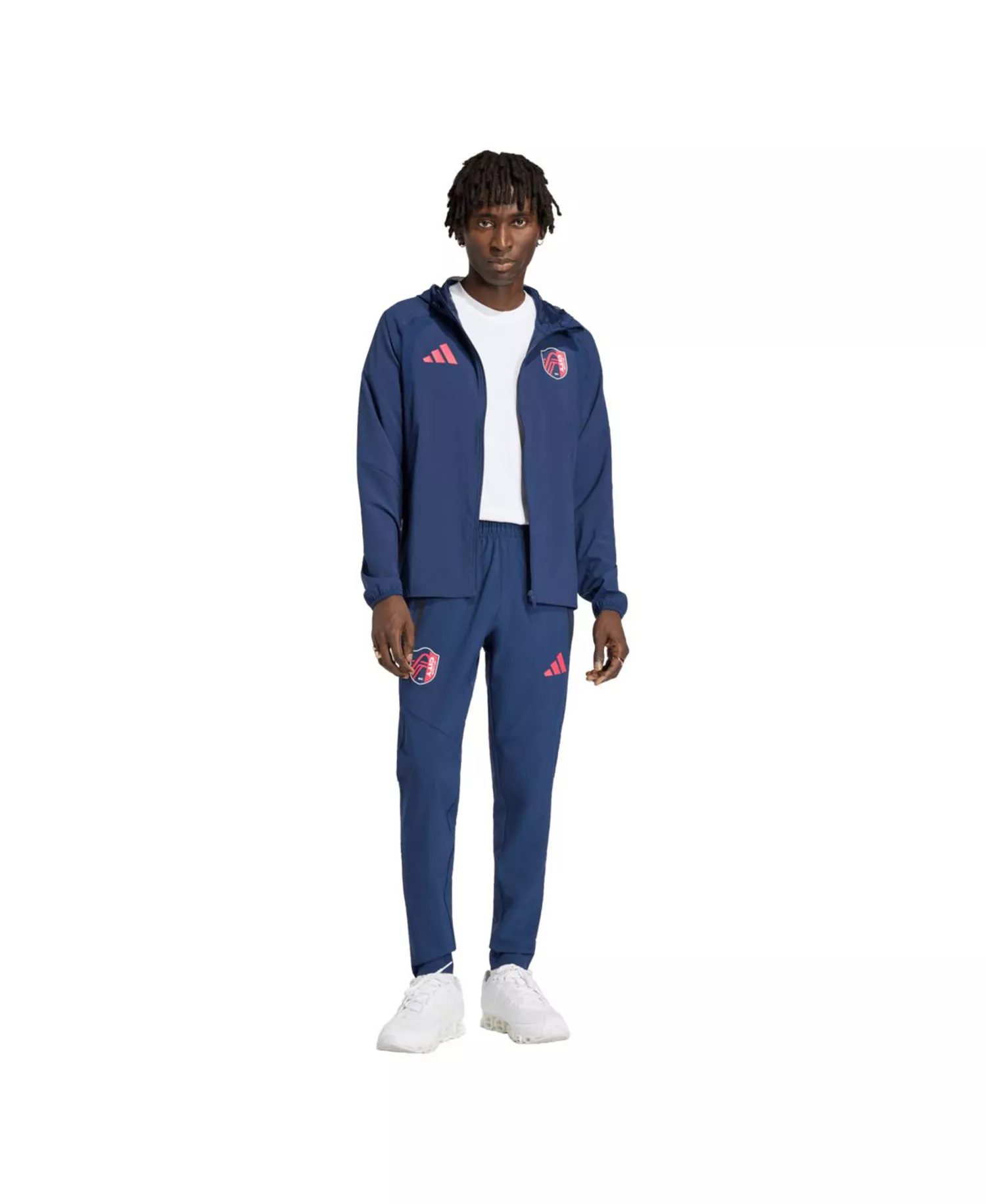 Men's Navy St. Louis CITY SC Tiro Travel Full-Zip Hooded Windbreaker - Navy - L