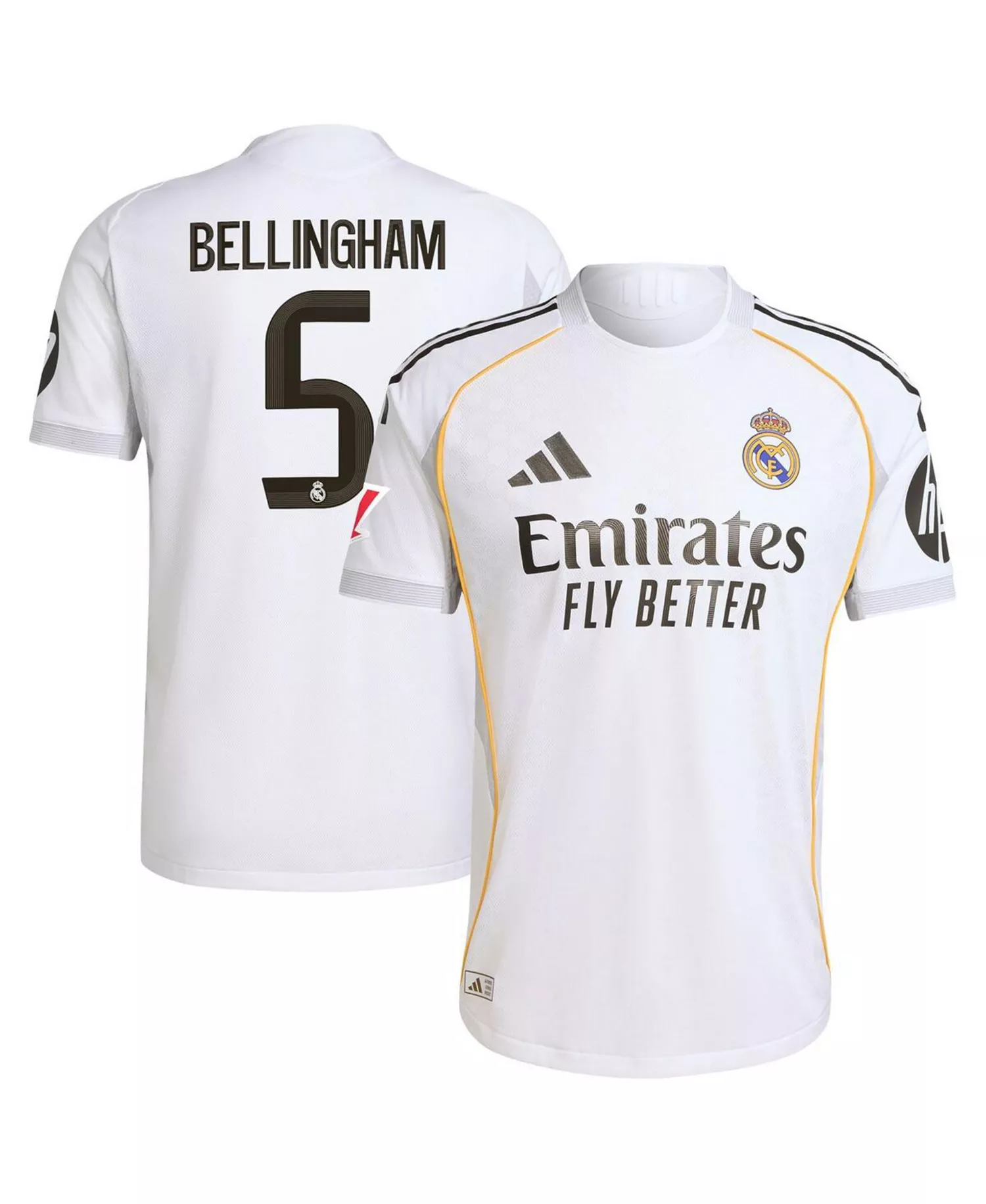 Men's Jude Bellingham White Real Madrid 2025/26 Home Authentic Jersey - White - 2XL