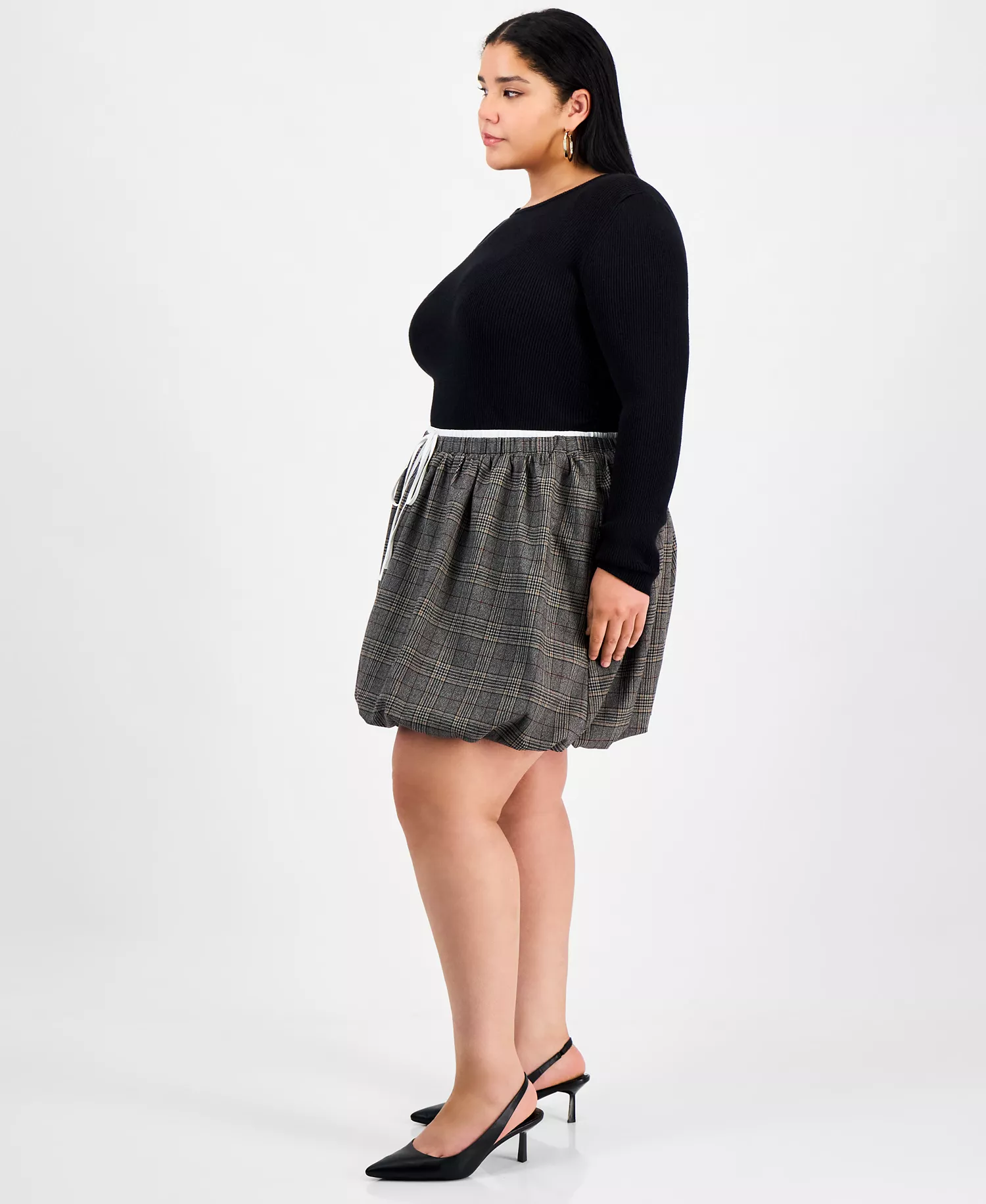 Trendy Plus Size Plaid Bubble Mini Skort, Macy's Exclusive - Plaid - 0X