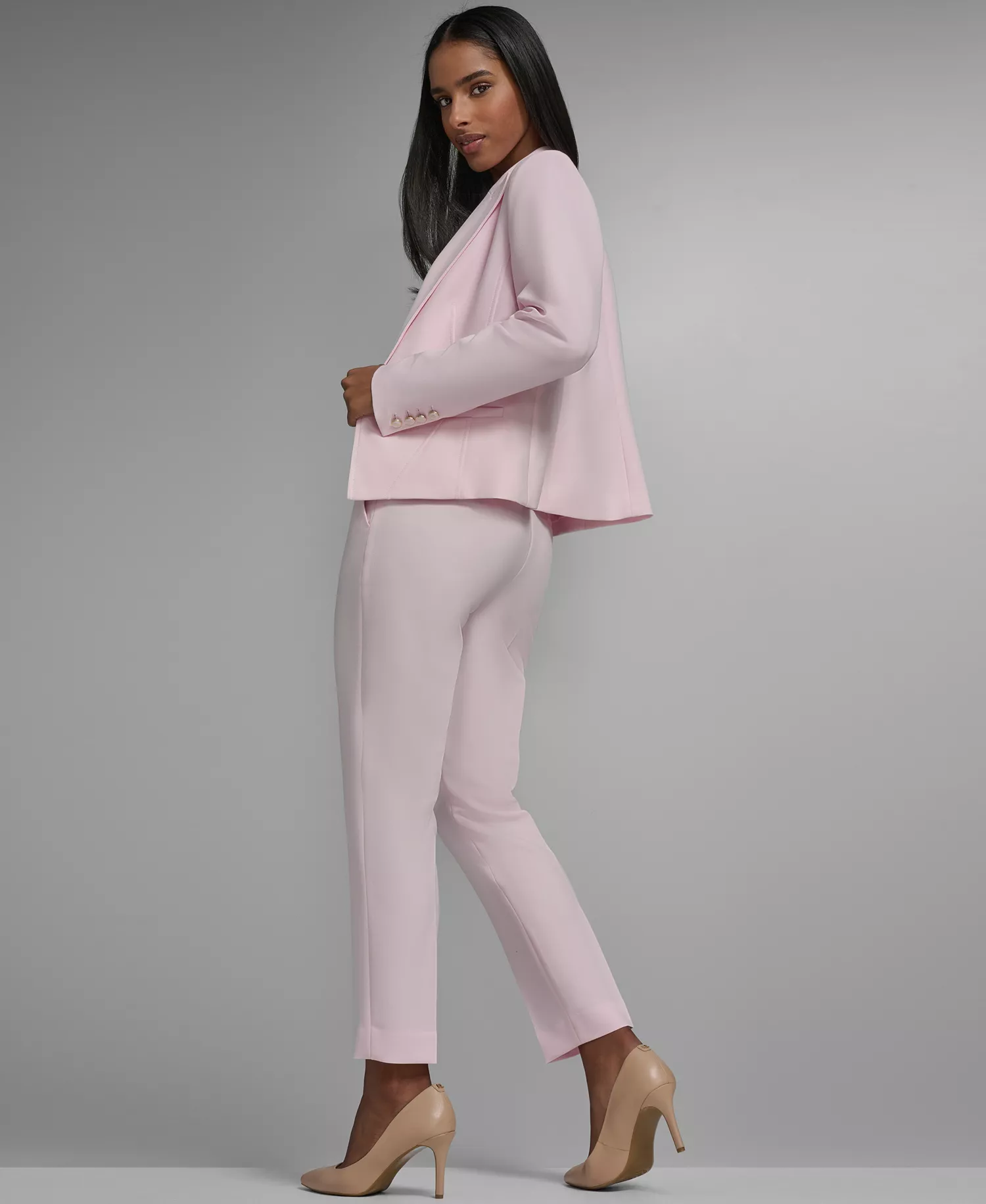 Women's Collared Woven Jacket - Ballet Slipper - 0