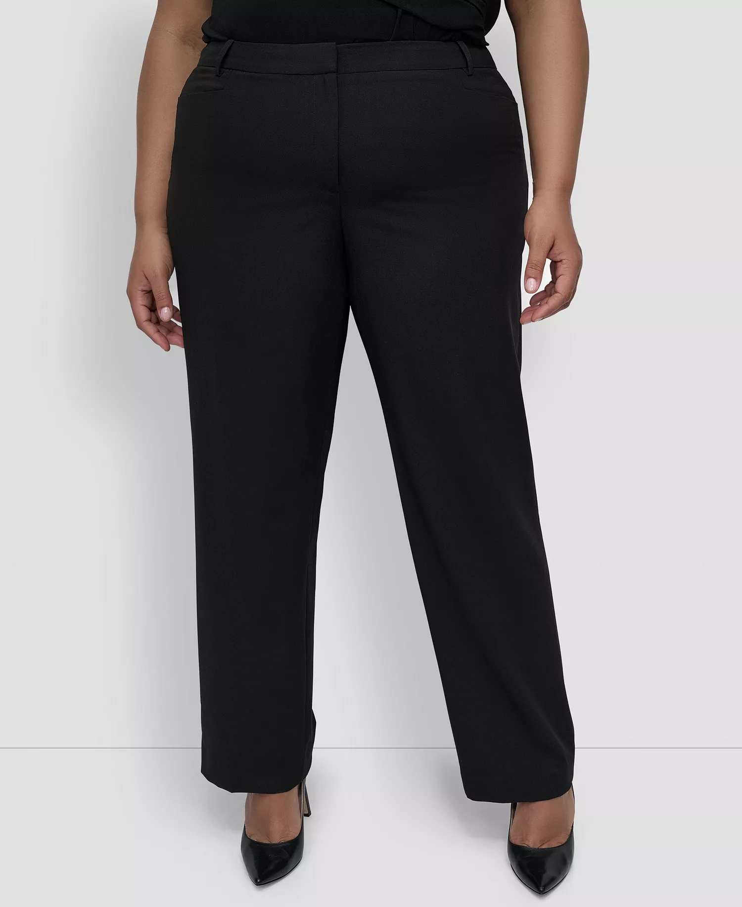Plus Size Modern-Fit Pants - Black - 14W
