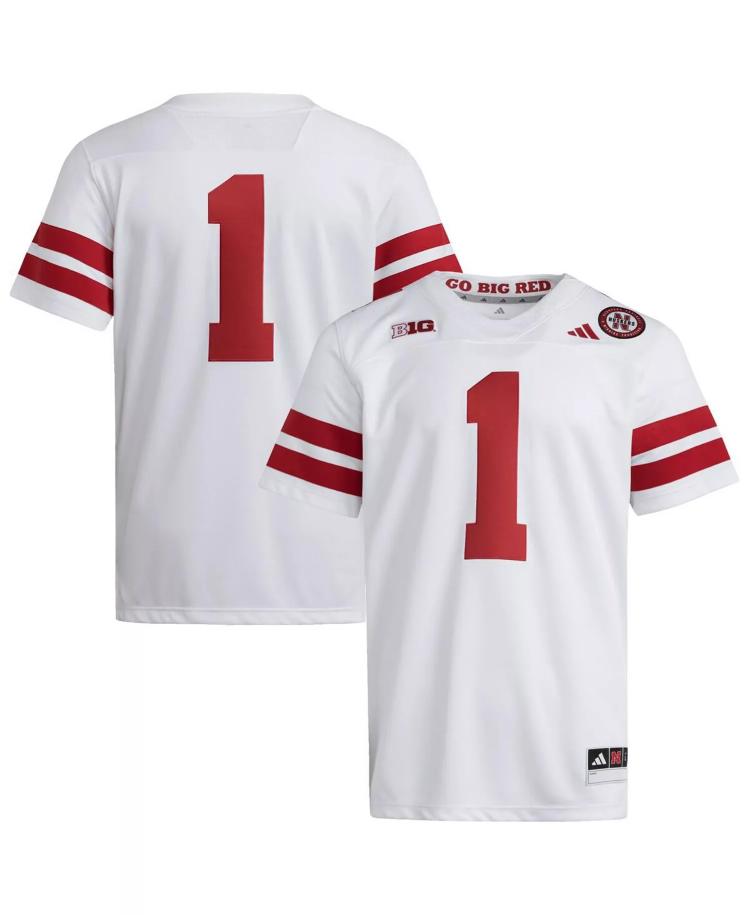 Men's 1 White Nebraska Huskers Premier Jersey - White - XL