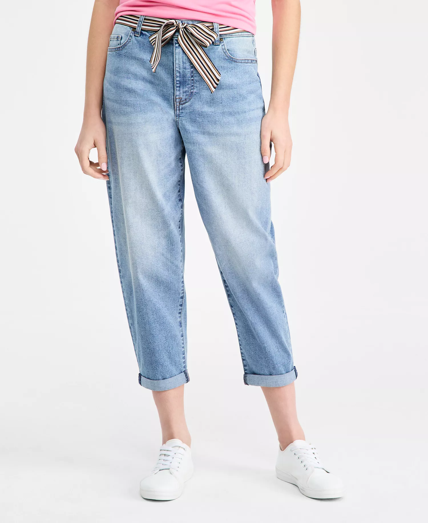 Women's Belted Carrot Jeans - Cruise Blue - 10