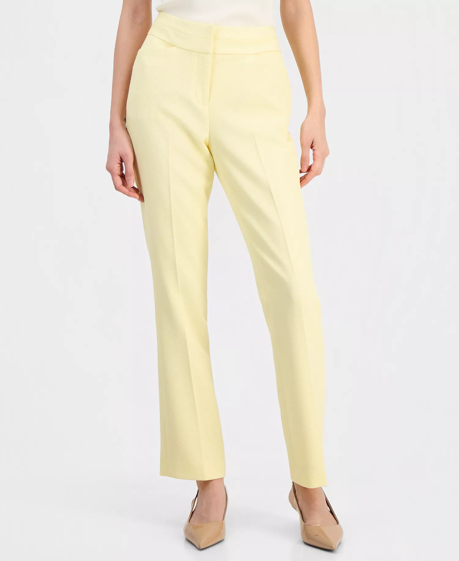 Petite Mid-Rise Bell Bottom Pants - Buttercup - 10P