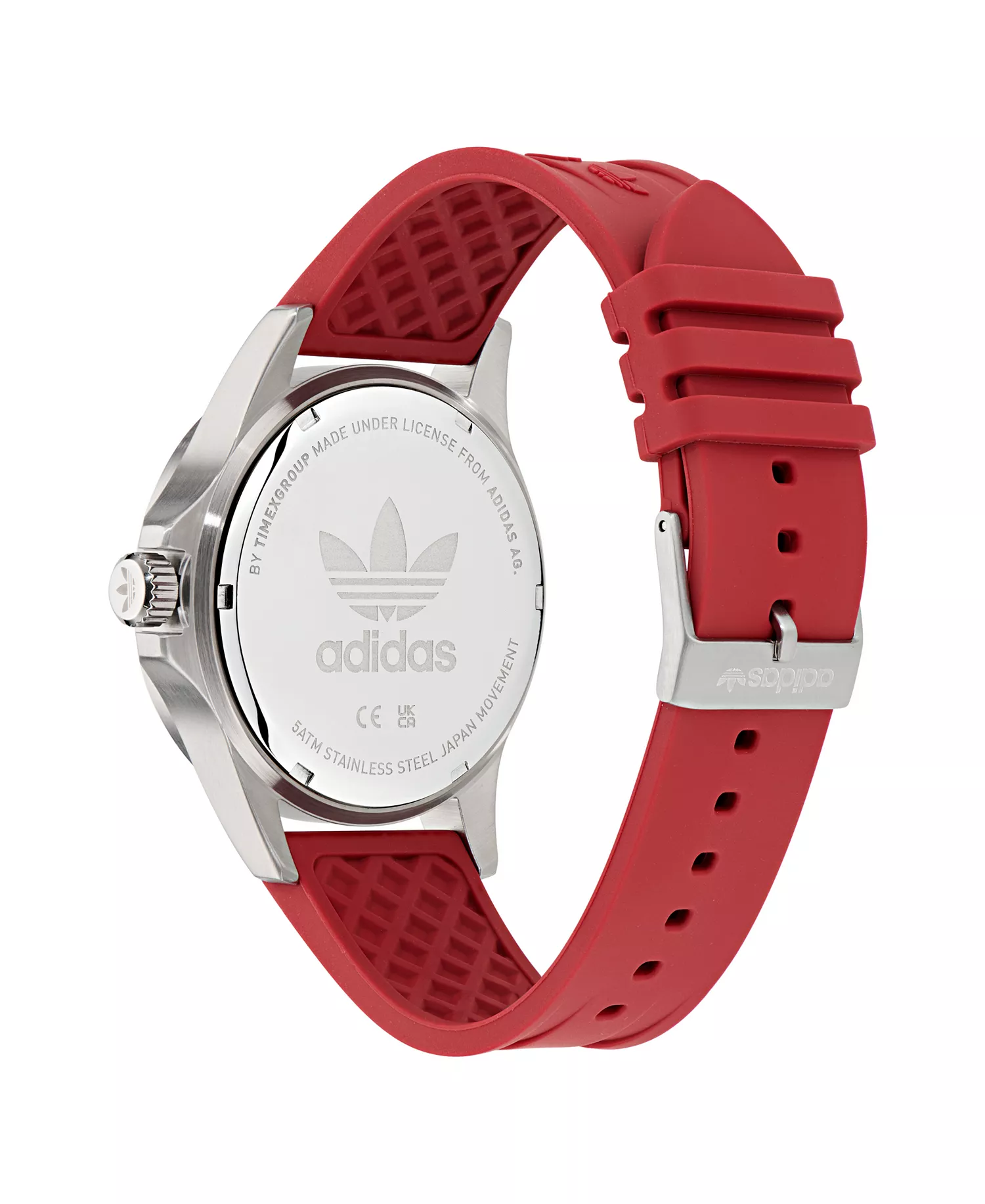 Unisex Analog Red Silicone Watch, 44mm - Red - No Size