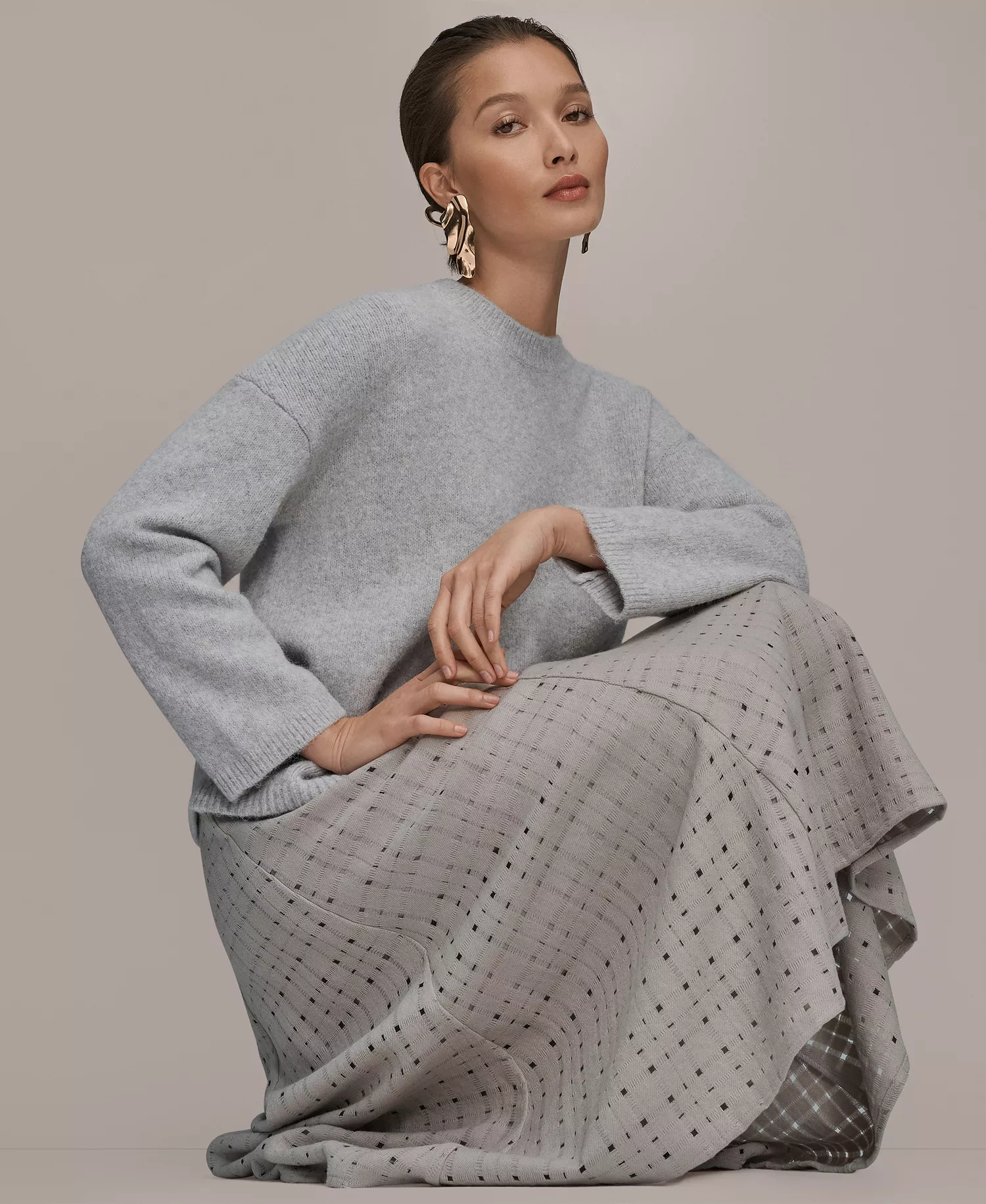 Women's Crewneck Oversized Sweater - Vapor - L