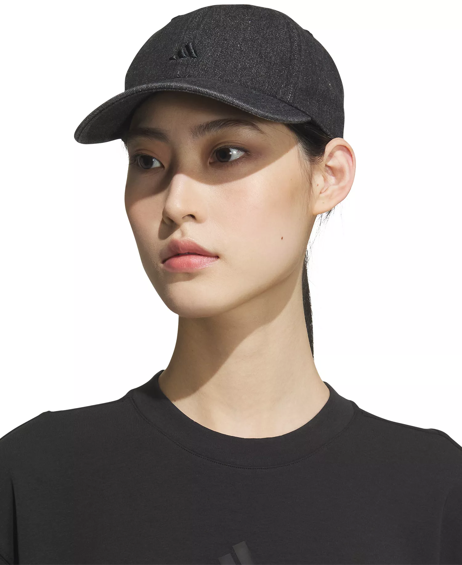 Women's Denim Strapback Hat - Black - ONE SIZE