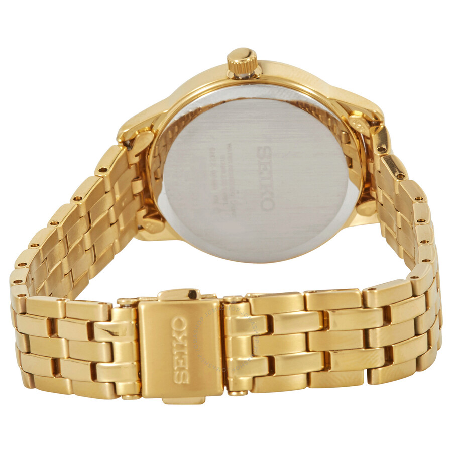 Seiko Classic Quartz White Dial Yellow Gold-tone Ladies Watch