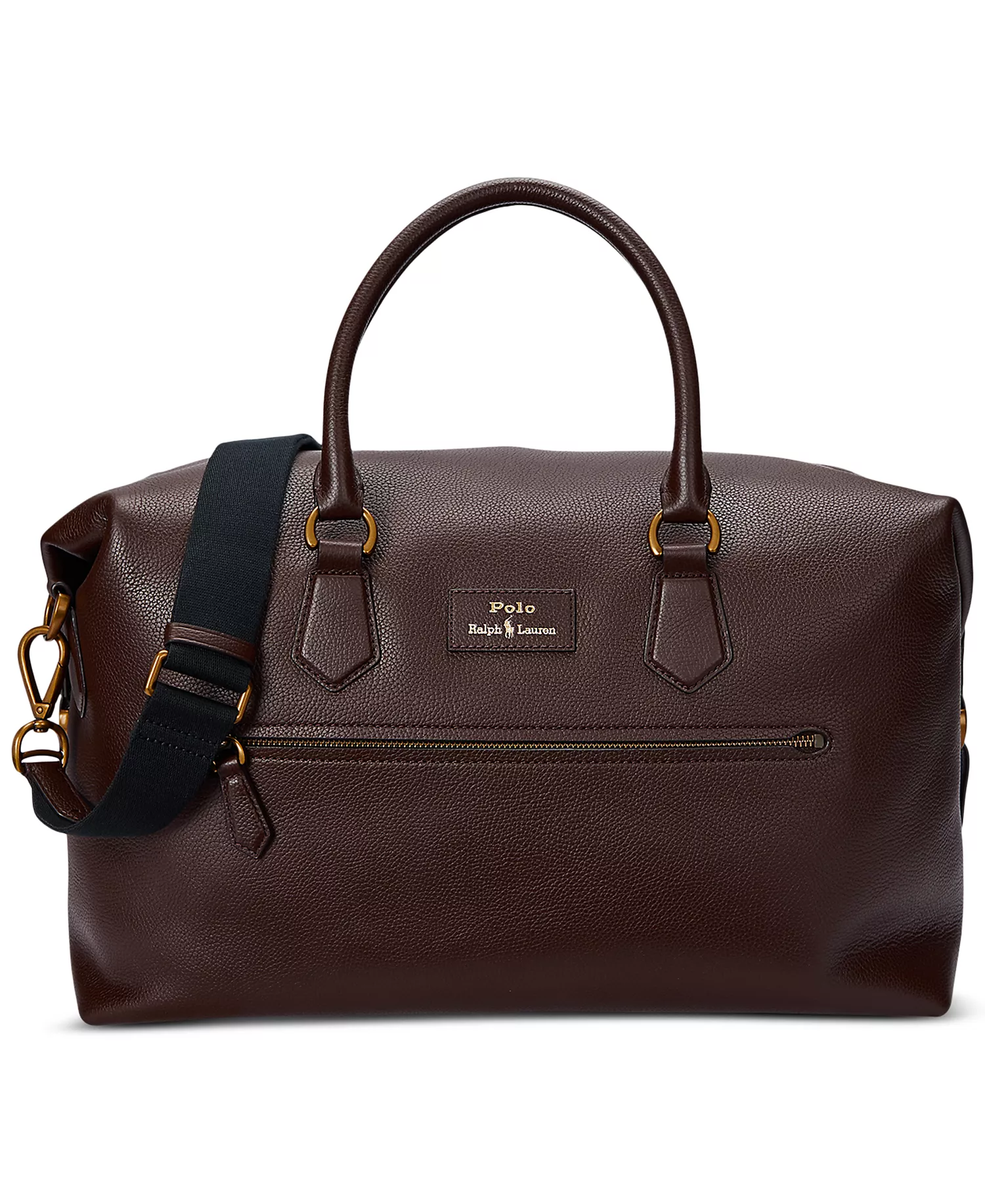 Men's Pebbled Leather Duffel - Dark Brown - No Size