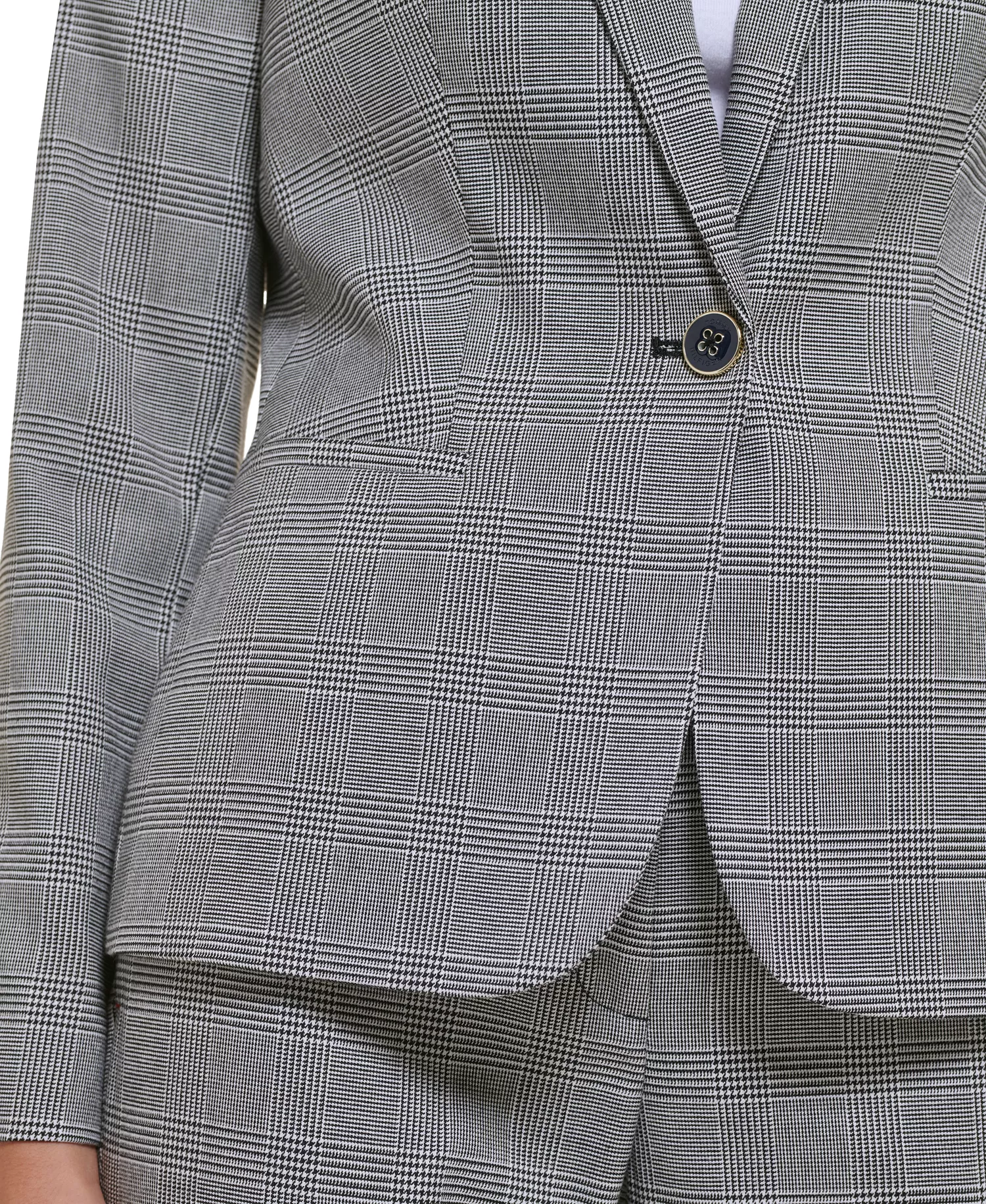 Women's Glen Plaid Single-Button Blazer - Glen Plaid - 0