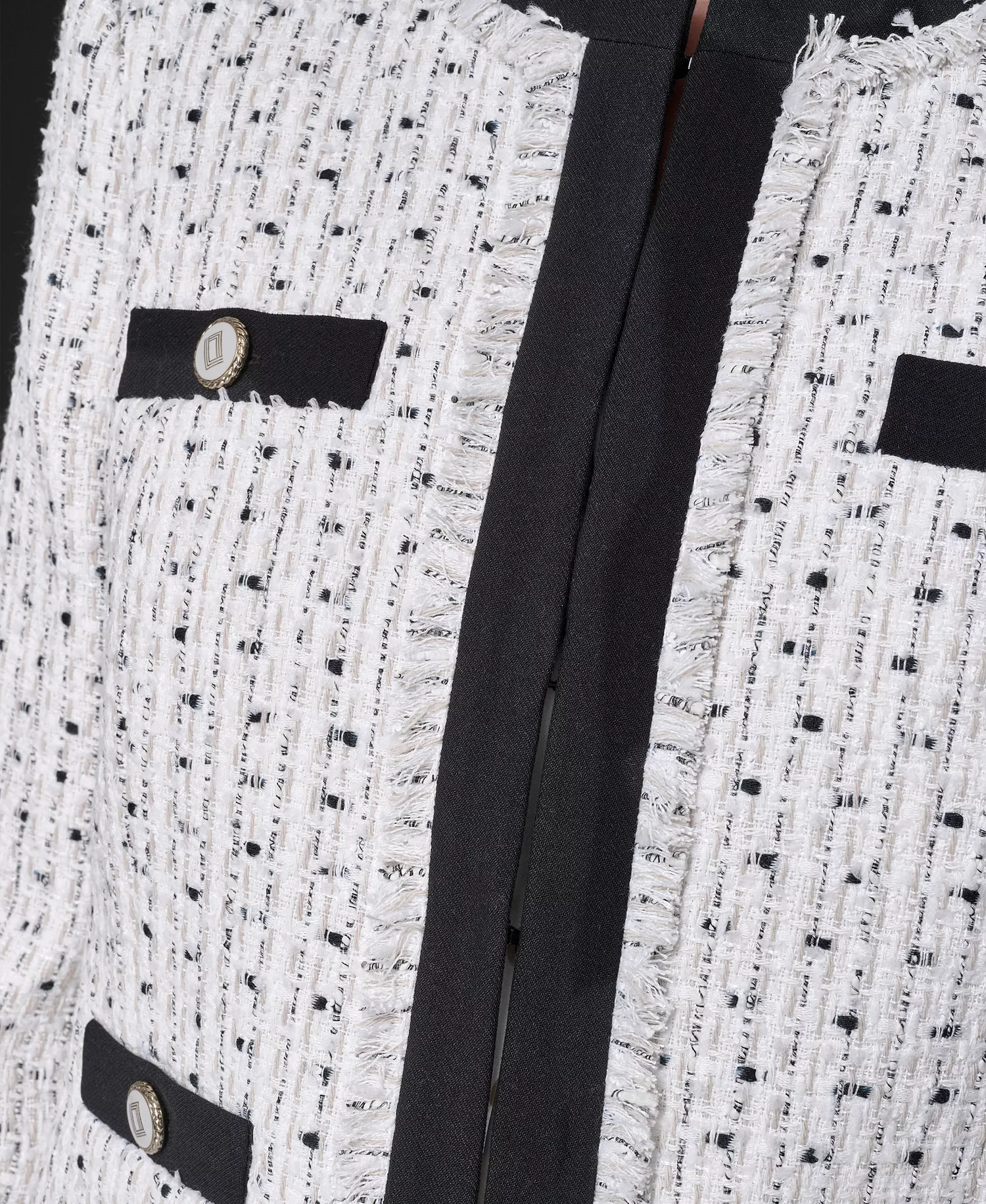 Women's Round Neck Hook & Eye Front Jacket - Natural Multi - 0