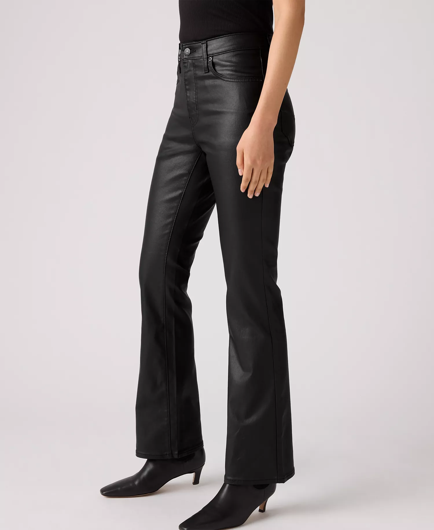 725 Coated High-Waist Classic Stretch Bootcut Jeans - Coated Caviar - 25