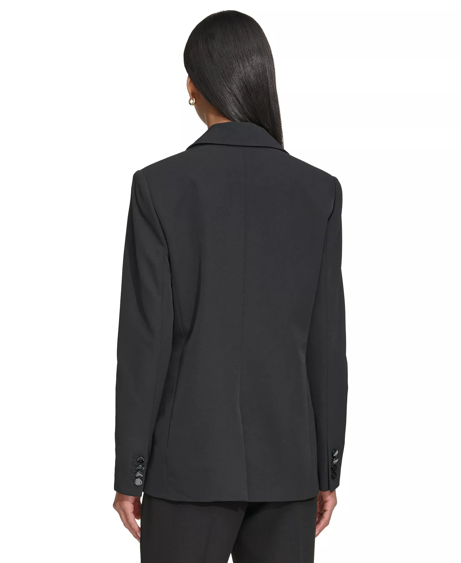 Women's Double-Breasted Blazer  - Black - 0