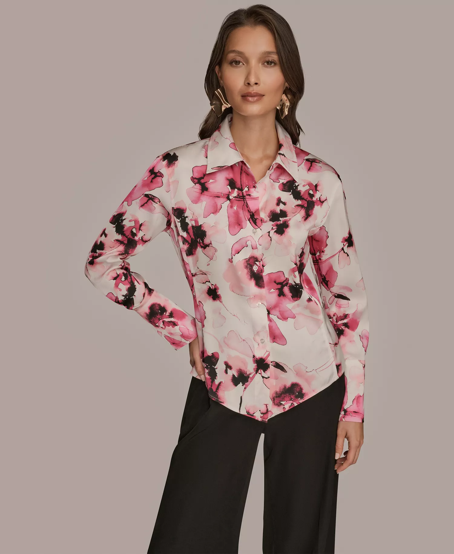 Women's Floral Print Long Sleeve Top - Bimini Multi - M