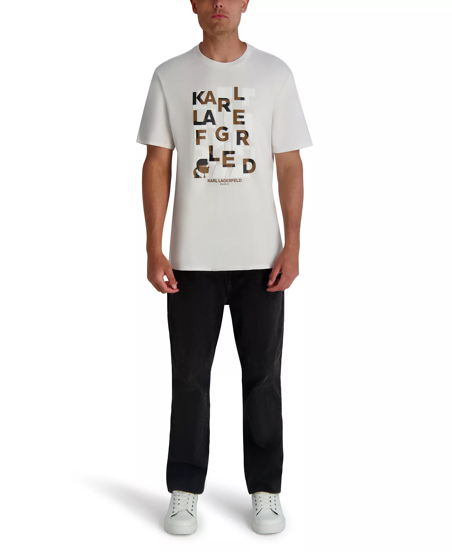 Men's Stacked Print T-Shirt - Optic White - 2XL