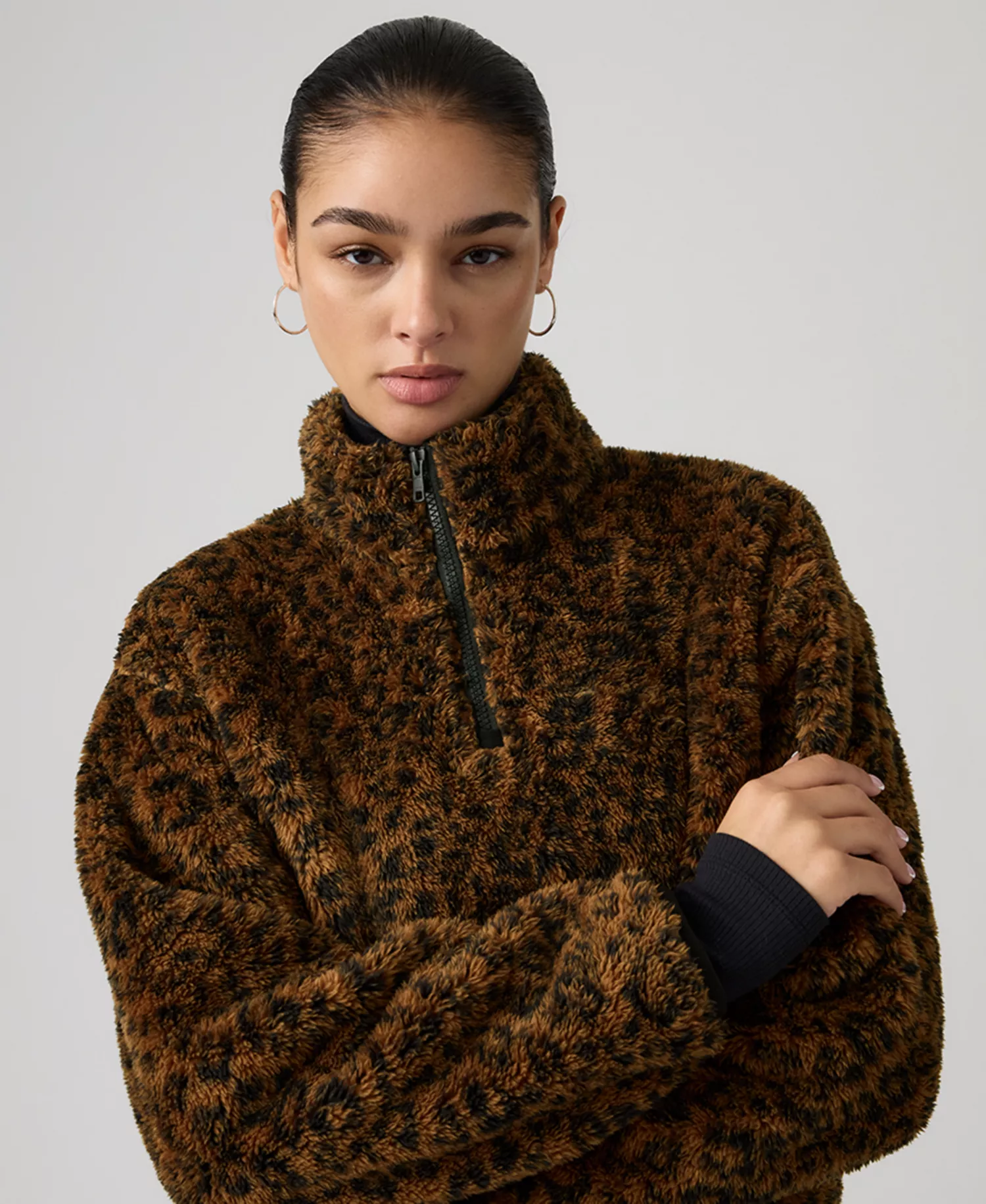 Women's Gemma Quarter-Zip Sweatshirt - Annessa Light Ecru - L