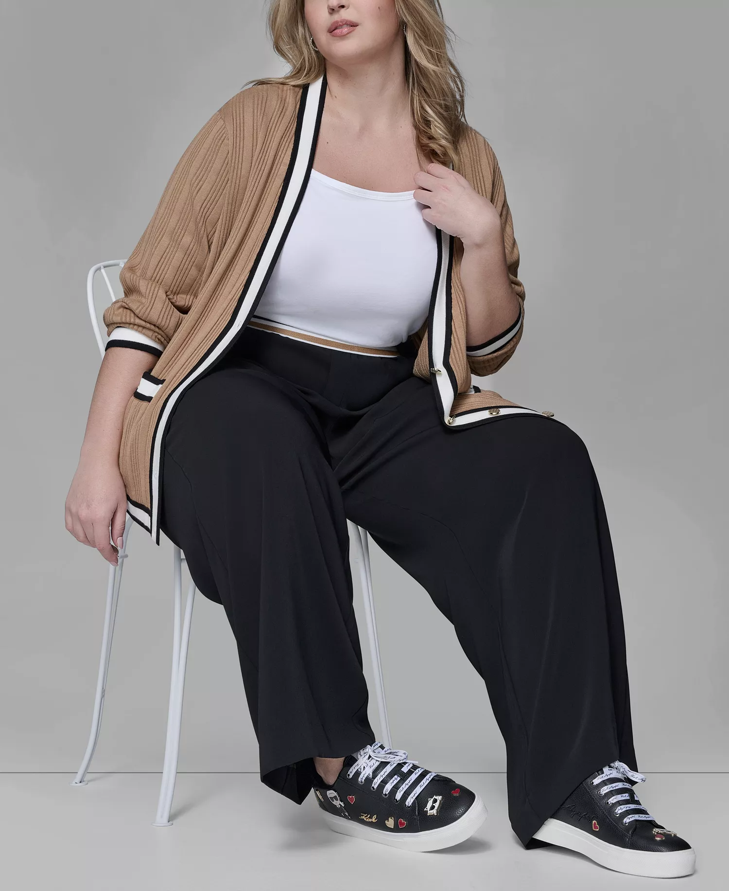 Women's Plus Size Wide Leg Pants - Black - 0X