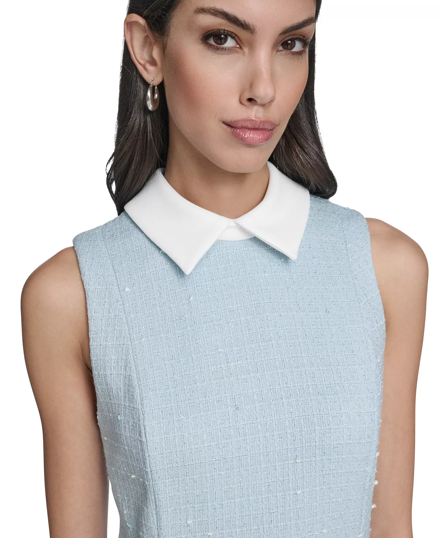 Women's Collared Sleeveless Dress - Cool/Cream - 10