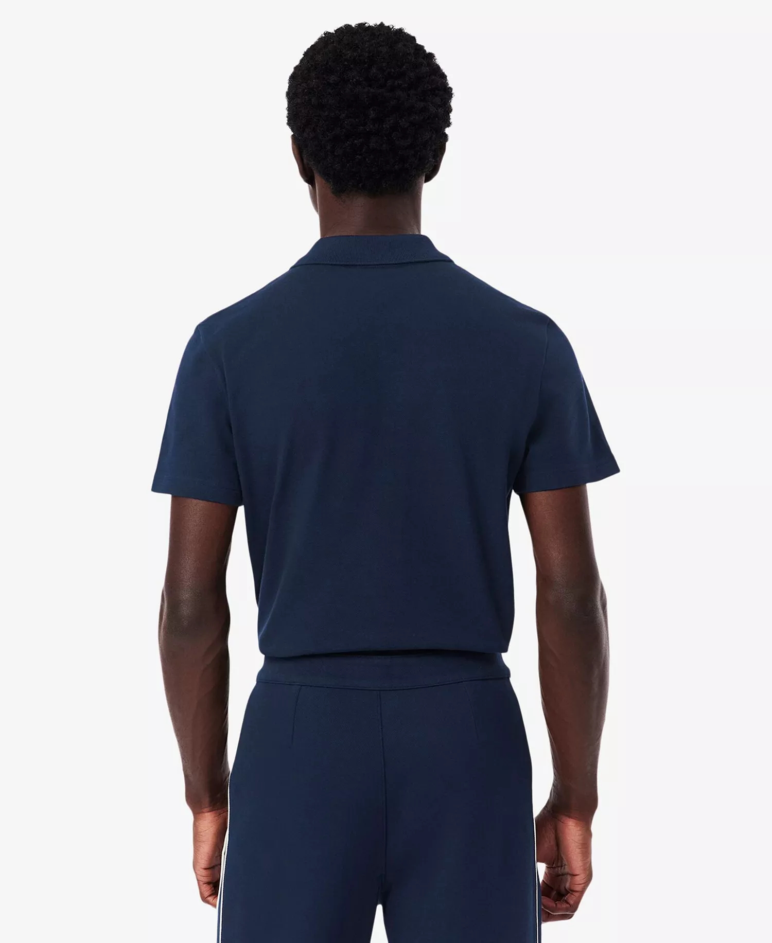 Men's Ribbed Collar Polo Shirt - Navy Blue - 2XL