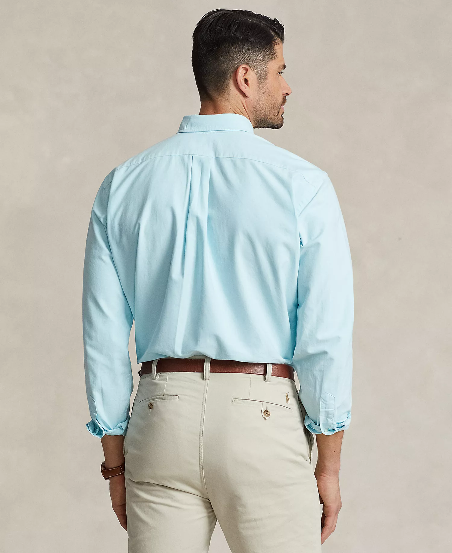 Men's Big & Tall Classic-Fit Long-Sleeve Oxford Shirt - Aegean Blue - 2LT